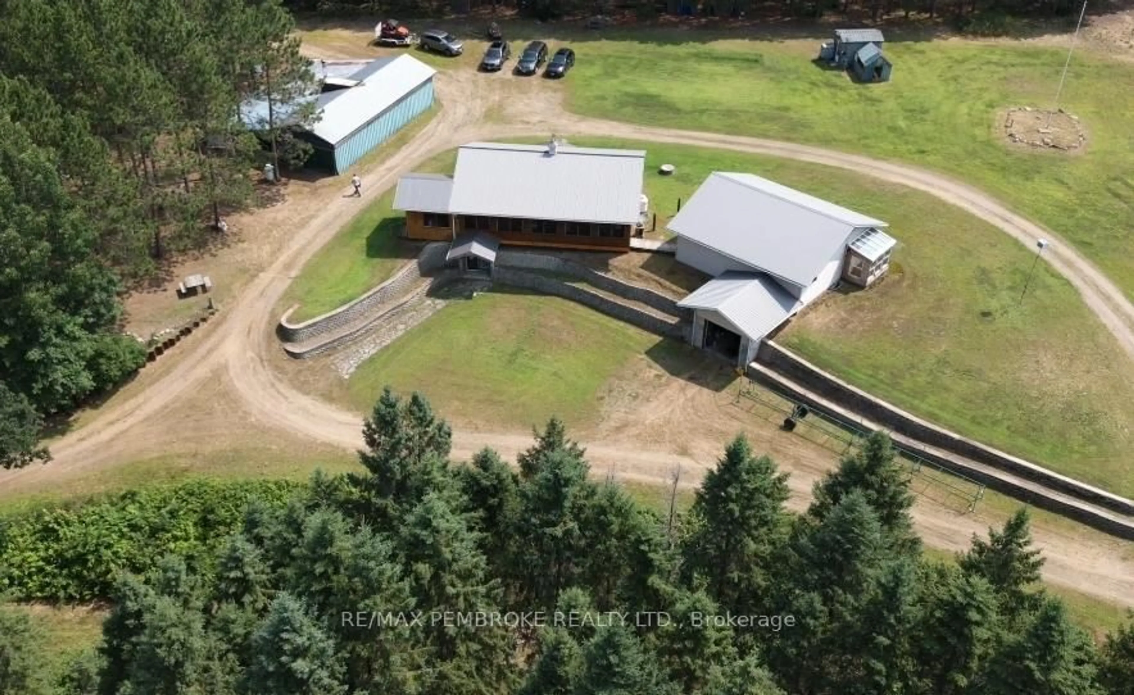A pic from outside/outdoor area/front of a property/back of a property/a pic from drone, building for 4293 ROUND LAKE Rd, Killaloe Ontario K0J 2A0
