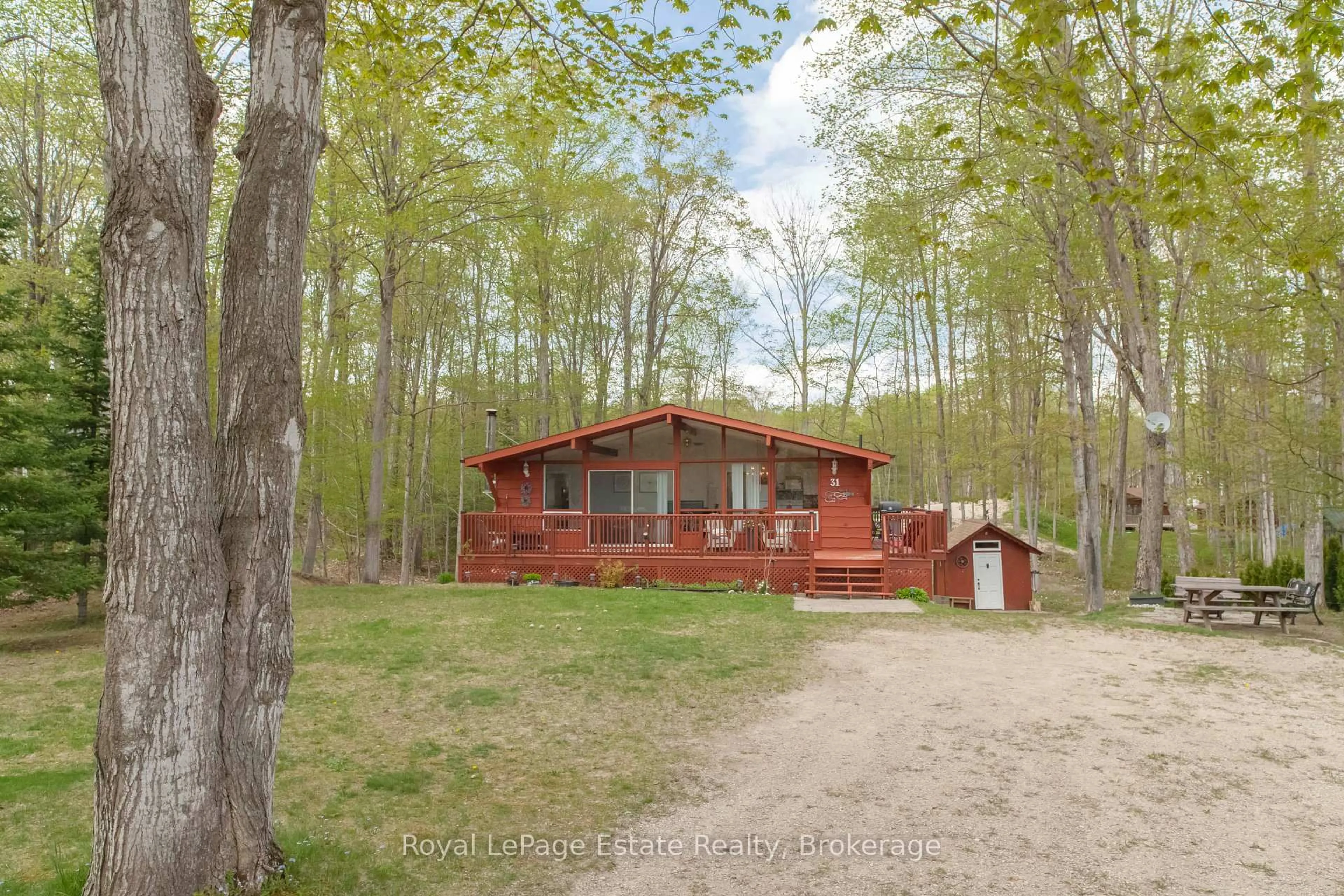 A pic from outside/outdoor area/front of a property/back of a property/a pic from drone, unknown for 31 Deer Trail Rd, South Bruce Peninsula Ontario N0H 2G0