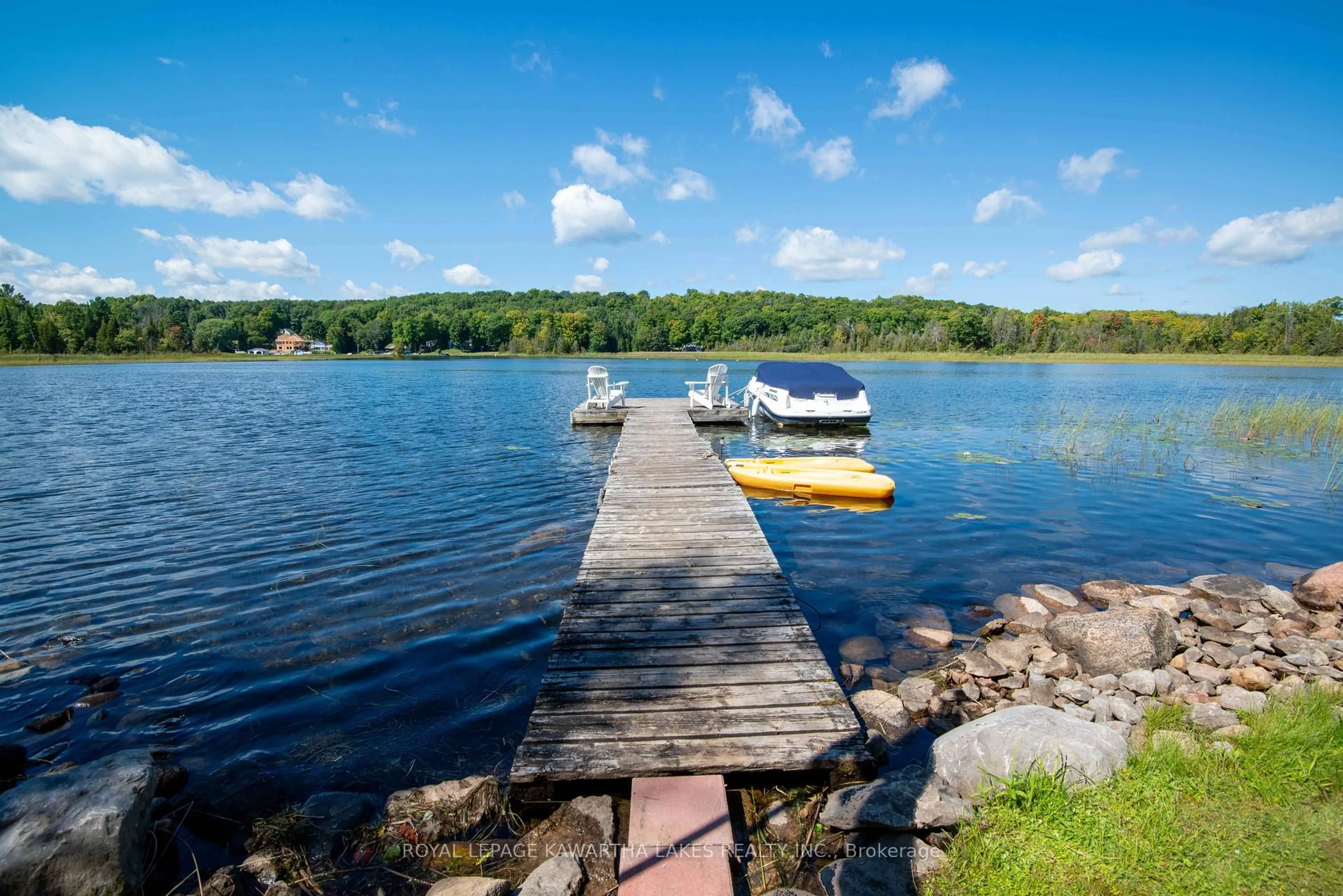 Patio, water/lake/river/ocean view for 34 Deweys Island N/A, Kawartha Lakes Ontario K0M 1N0