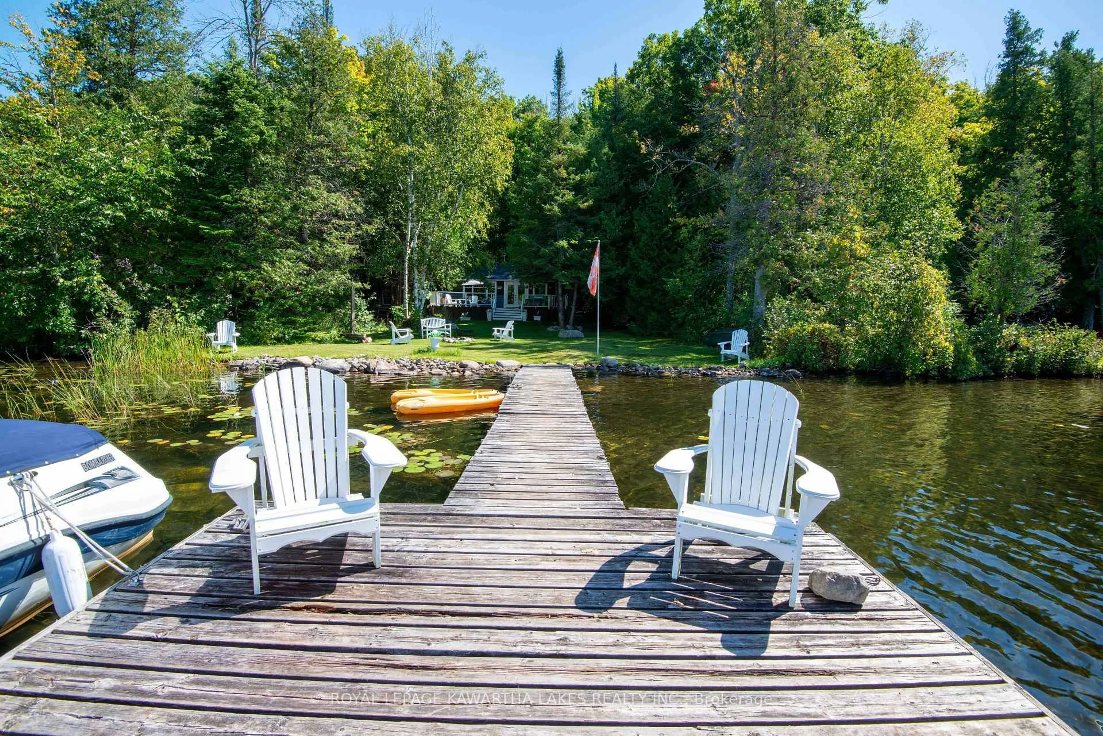 Patio, water/lake/river/ocean view for 34 Deweys Island N/A, Kawartha Lakes Ontario K0M 1N0