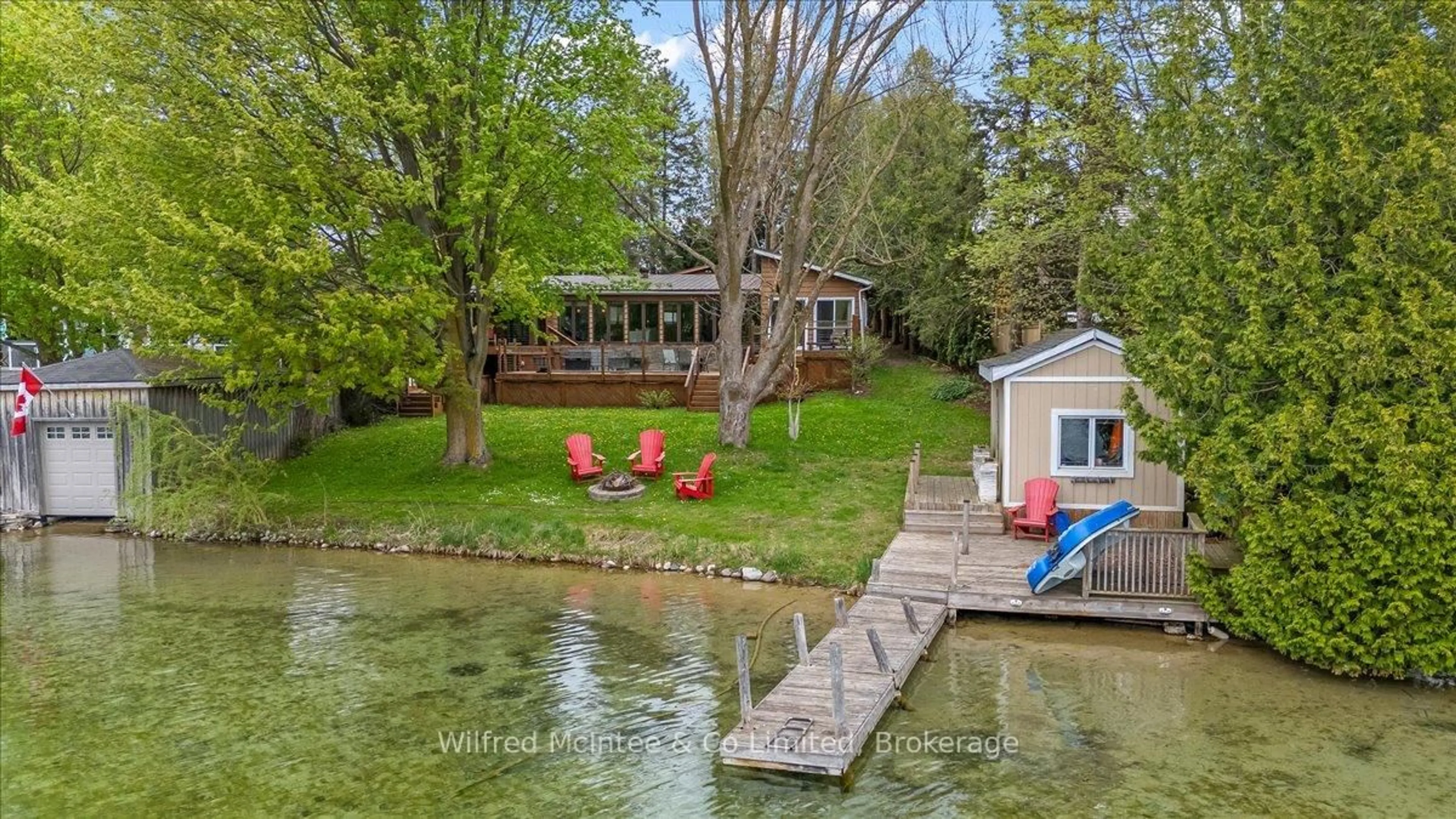 A pic from outside/outdoor area/front of a property/back of a property/a pic from drone, water/lake/river/ocean view for 822 Marl Lake Rd 8 Rd, Brockton Ontario N4N 3B9
