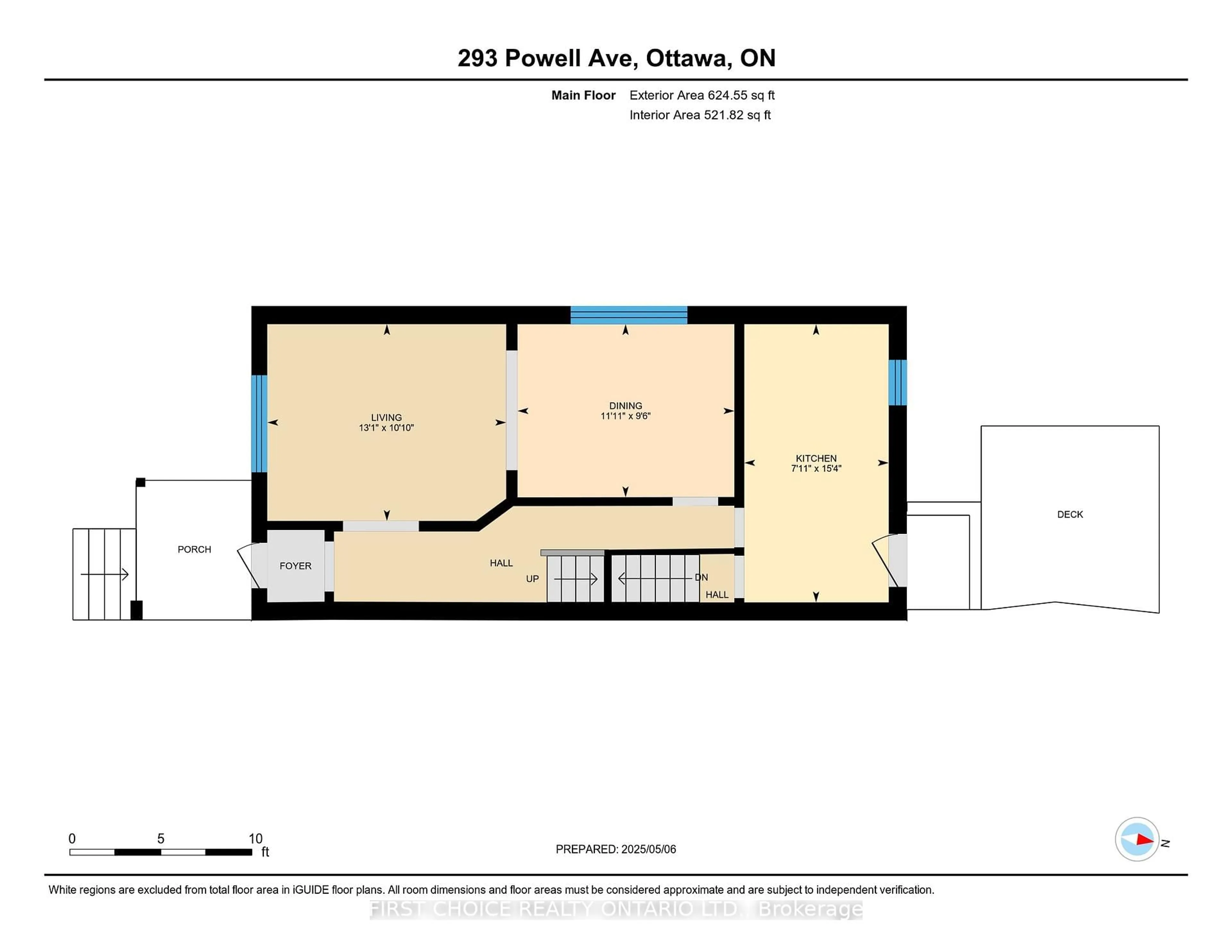 Floor plan for 293 Powell Ave, Ottawa Ontario K1S 2A6