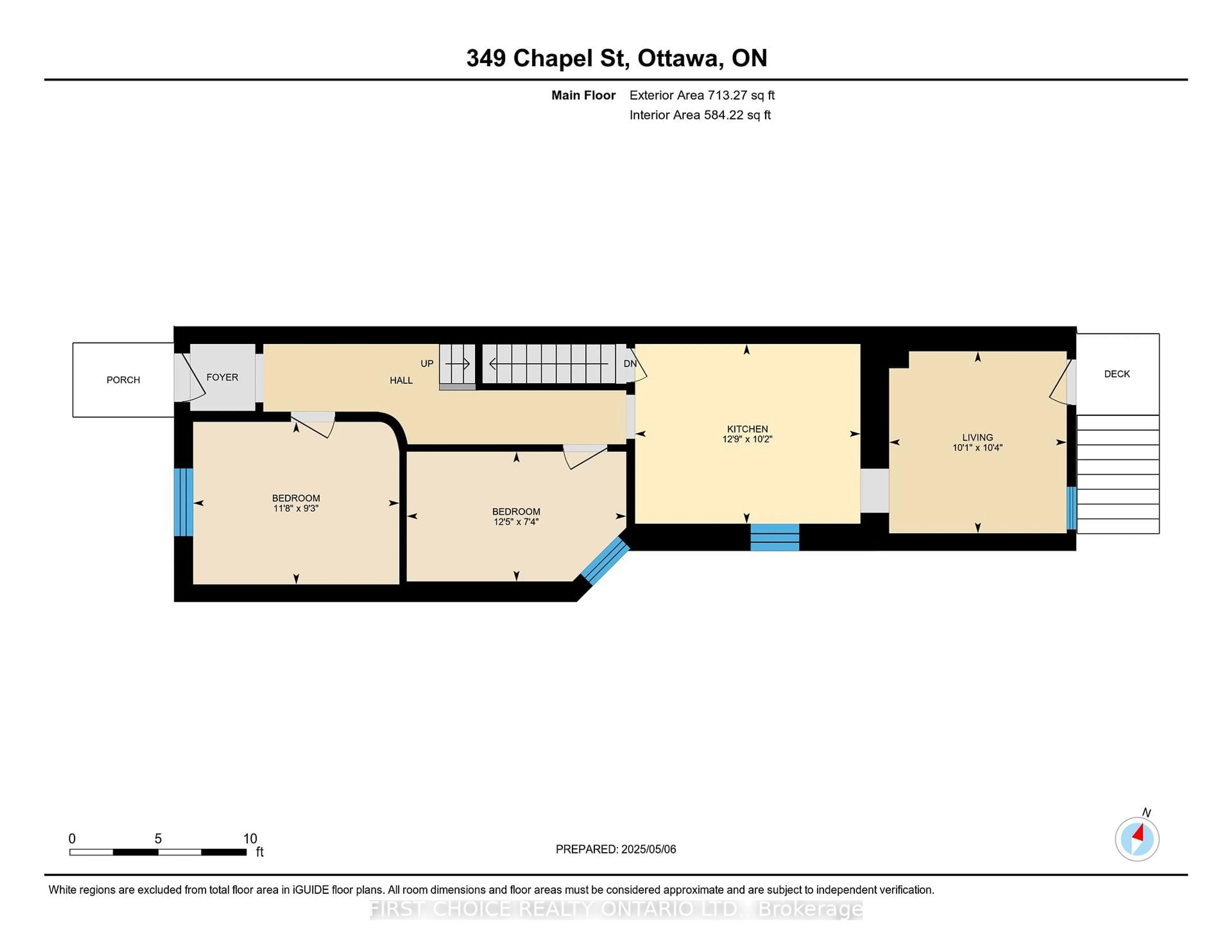 Floor plan for 349 Chapel St, Ottawa Ontario K1N 7Z5