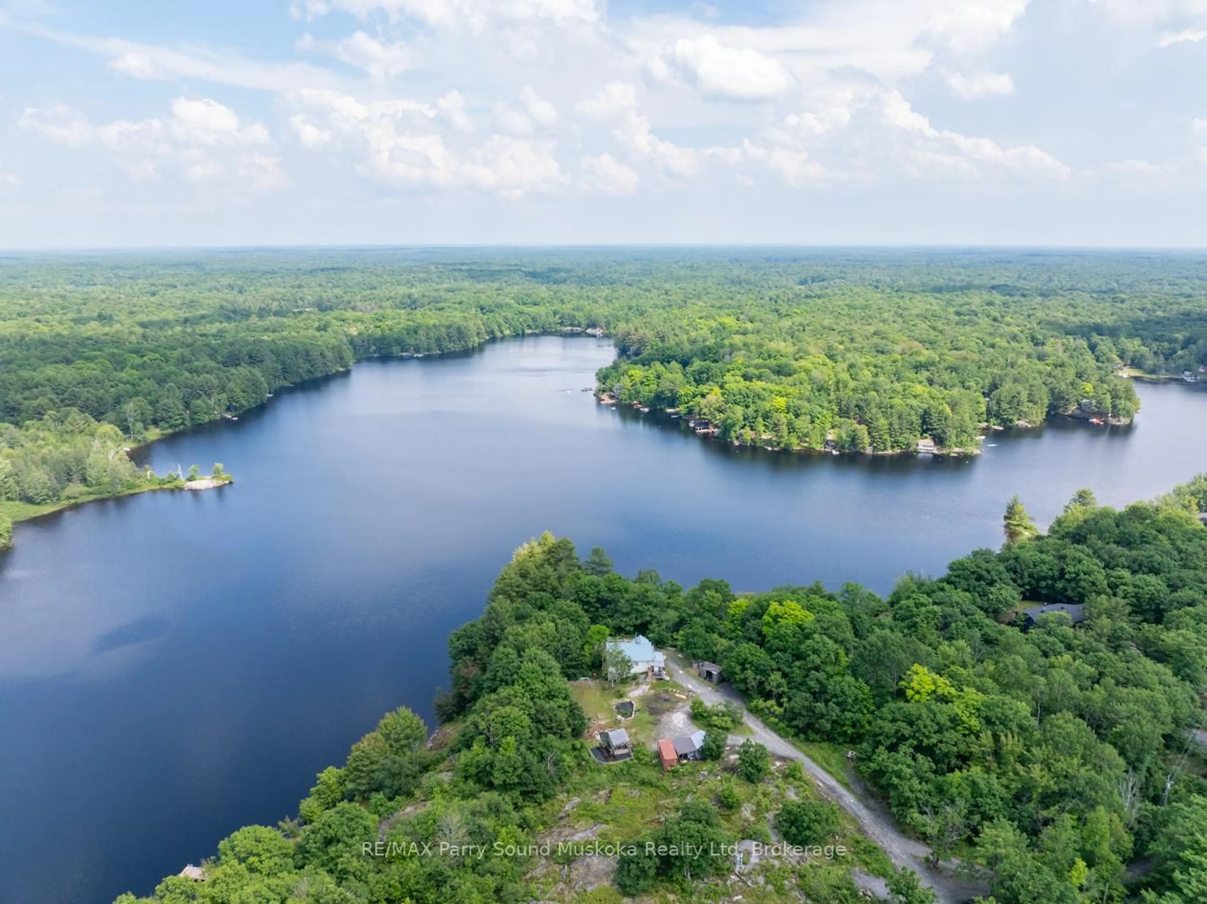 A pic from outside/outdoor area/front of a property/back of a property/a pic from drone, water/lake/river/ocean view for 166 MYERS LAKE Rd, Georgian Bay Ontario P0C 1H0