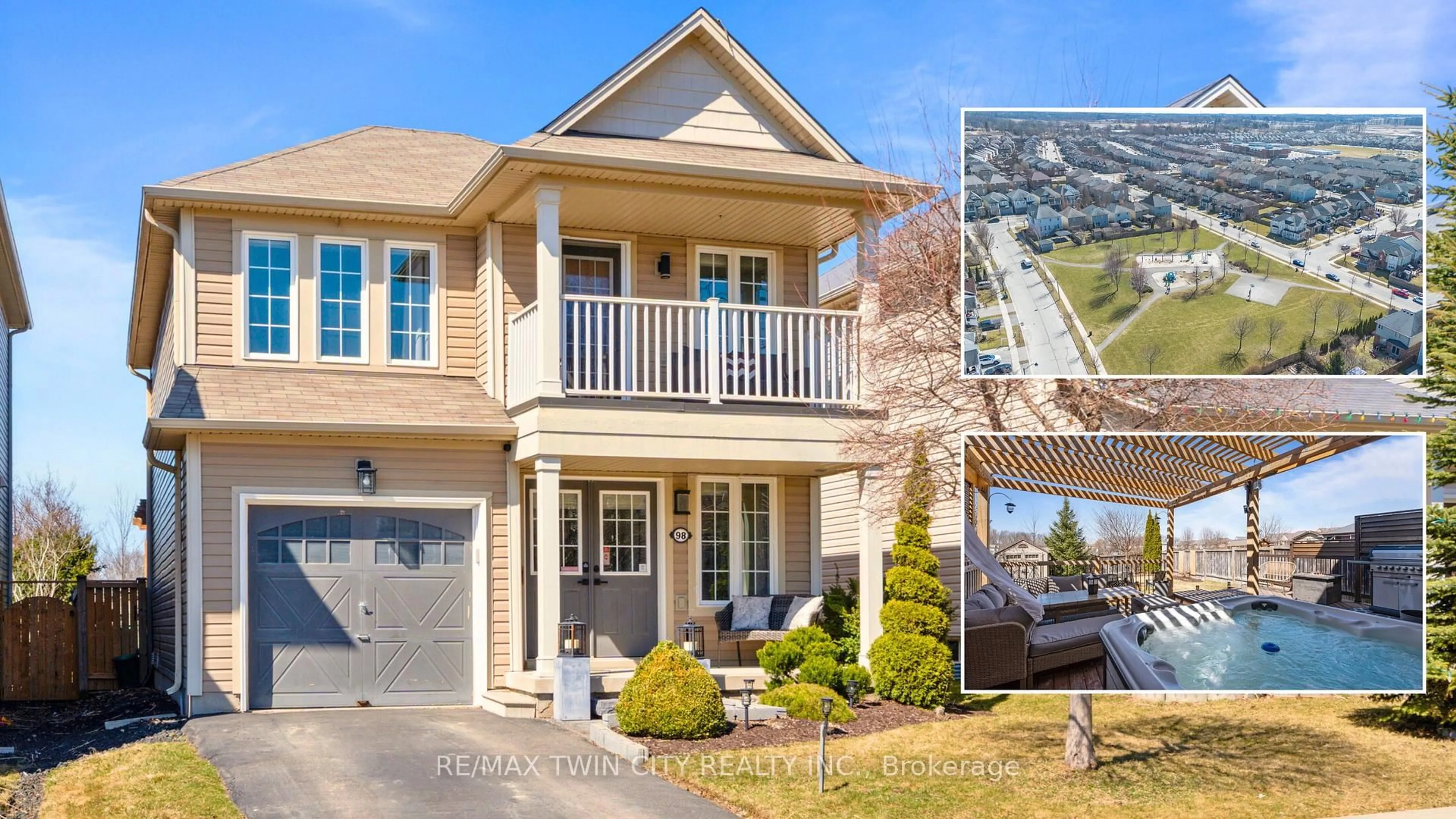 Home with vinyl exterior material, street for 98 Lambert Cres, Brantford Ontario N3T 0E9