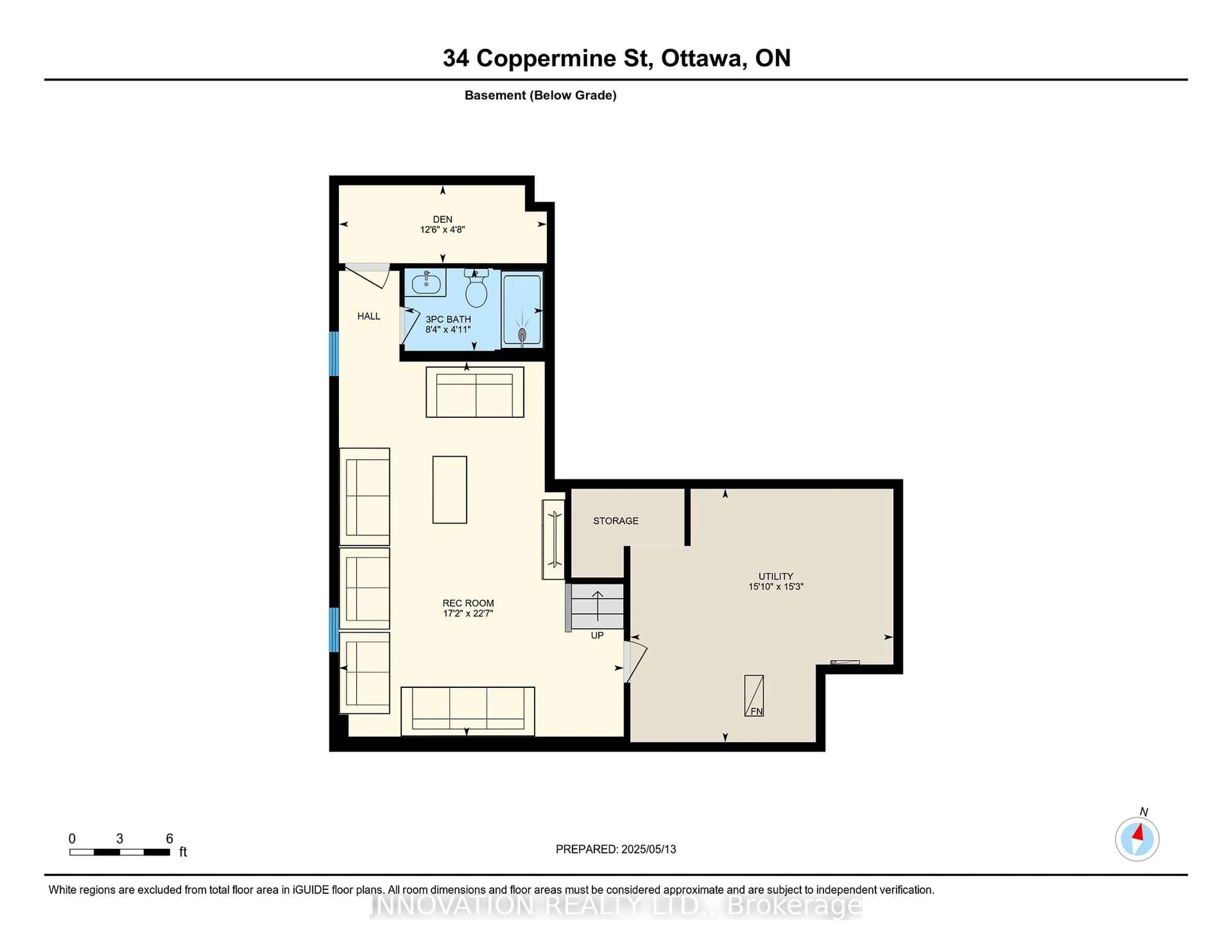 Floor plan for 34 Coppermine St, Ottawa Ontario K2J 6P7