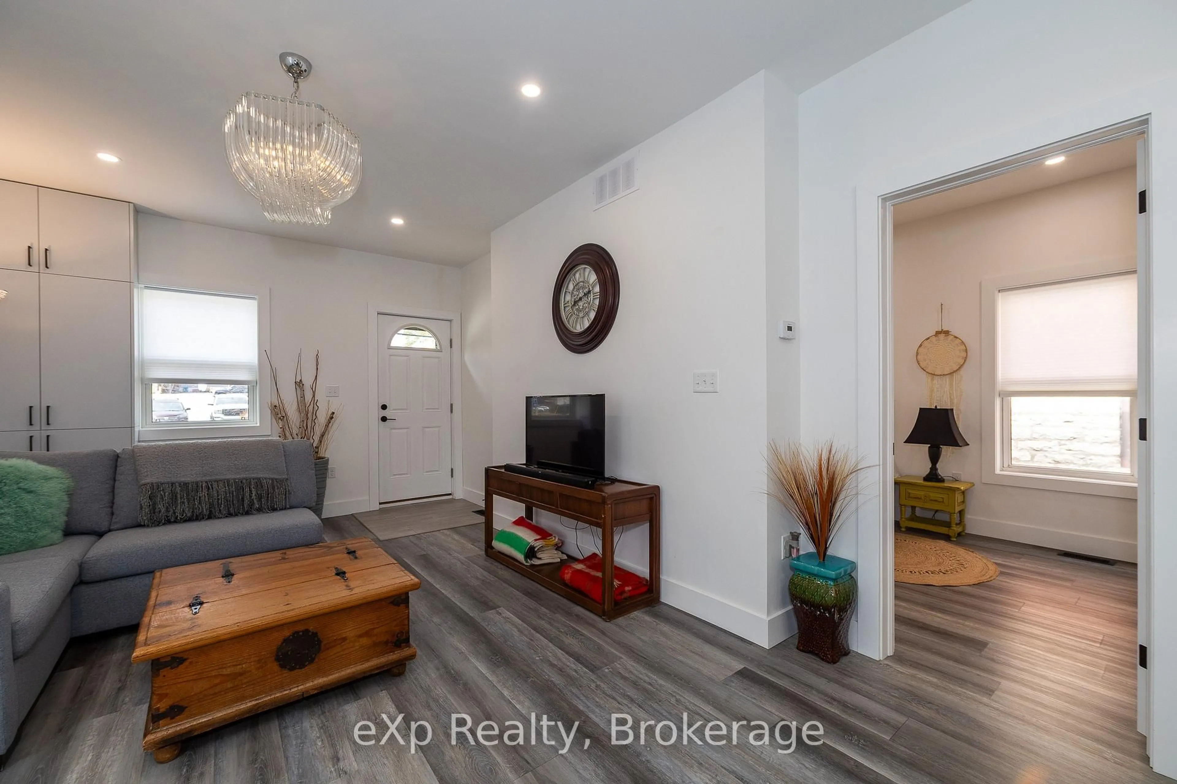 Living room with furniture, wood/laminate floor for 360 Frank St, South Bruce Peninsula Ontario N0H 2T0