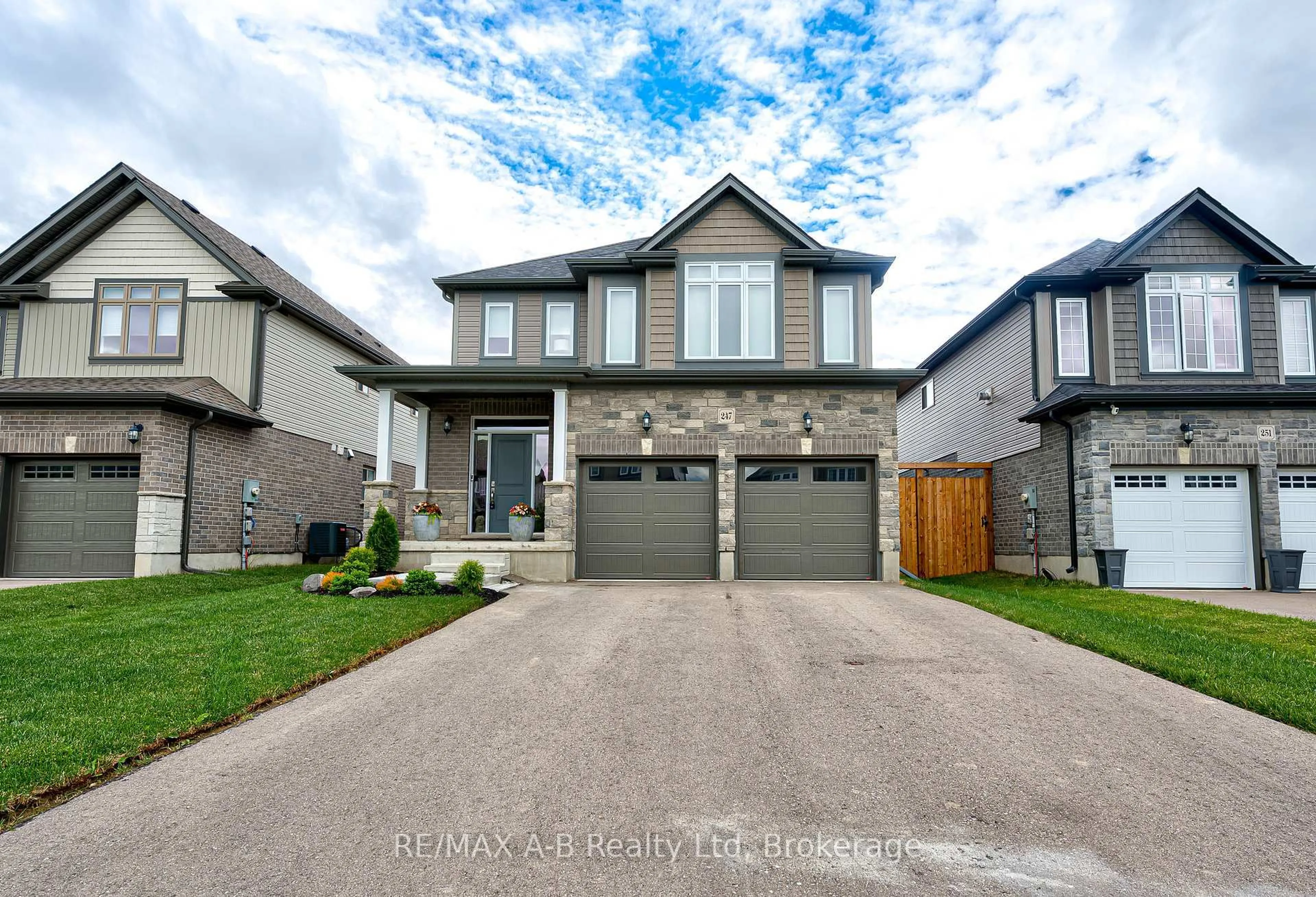 Home with brick exterior material, street for 247 Bradshaw Dr, Stratford Ontario N5A 0C8