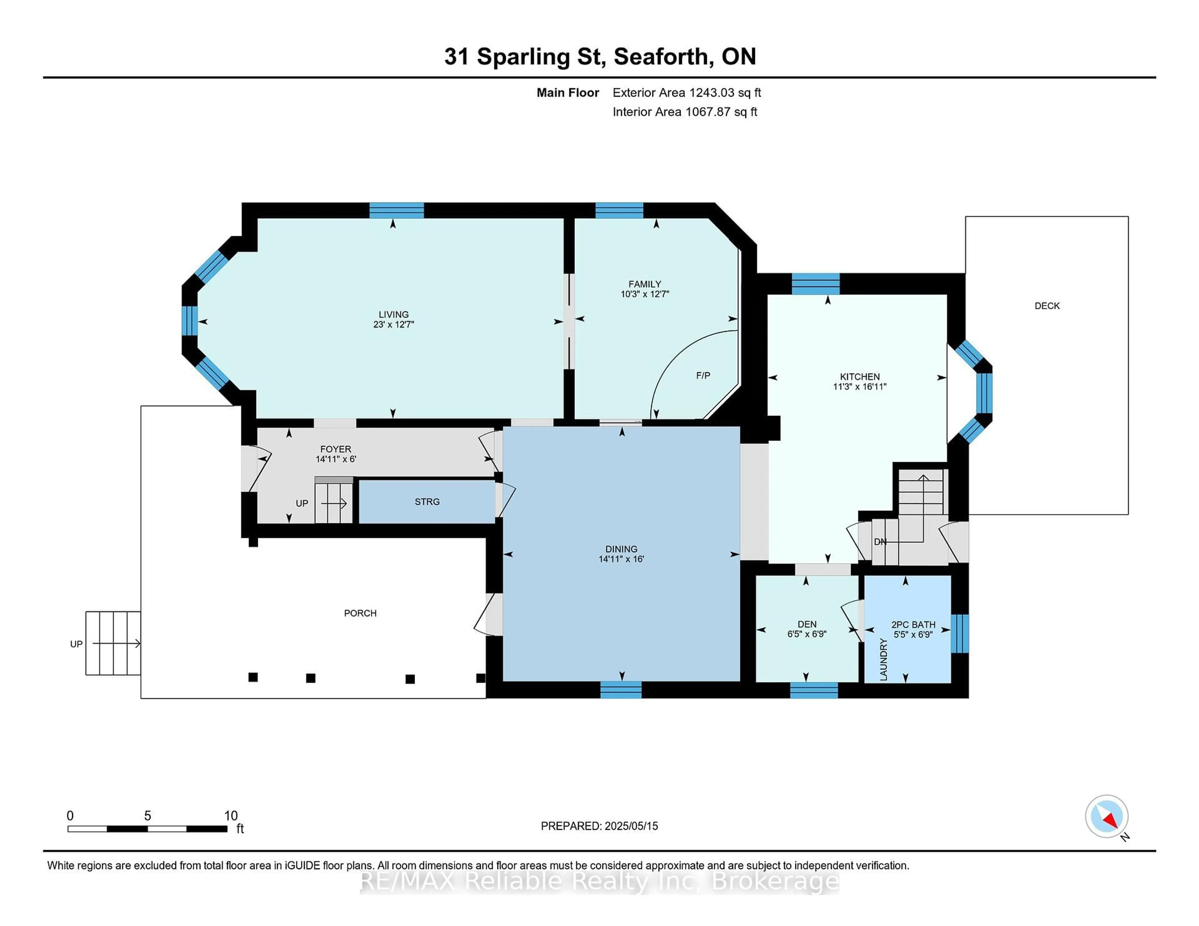 Floor plan for 31 Sparling St, Huron East Ontario N0K 1W0