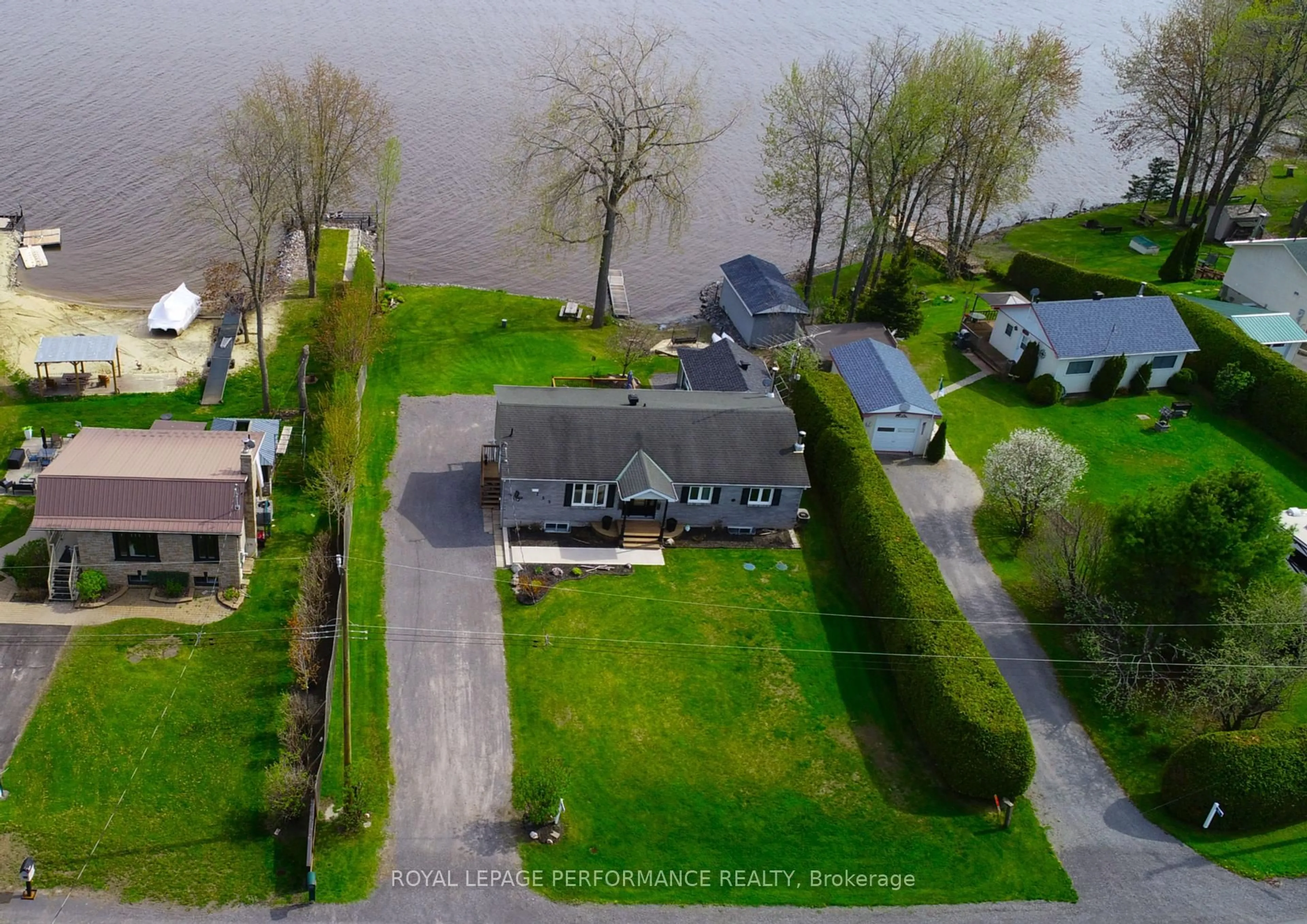 A pic from outside/outdoor area/front of a property/back of a property/a pic from drone, water/lake/river/ocean view for 155 Ladouceur St, Champlain Ontario K0B 1J0