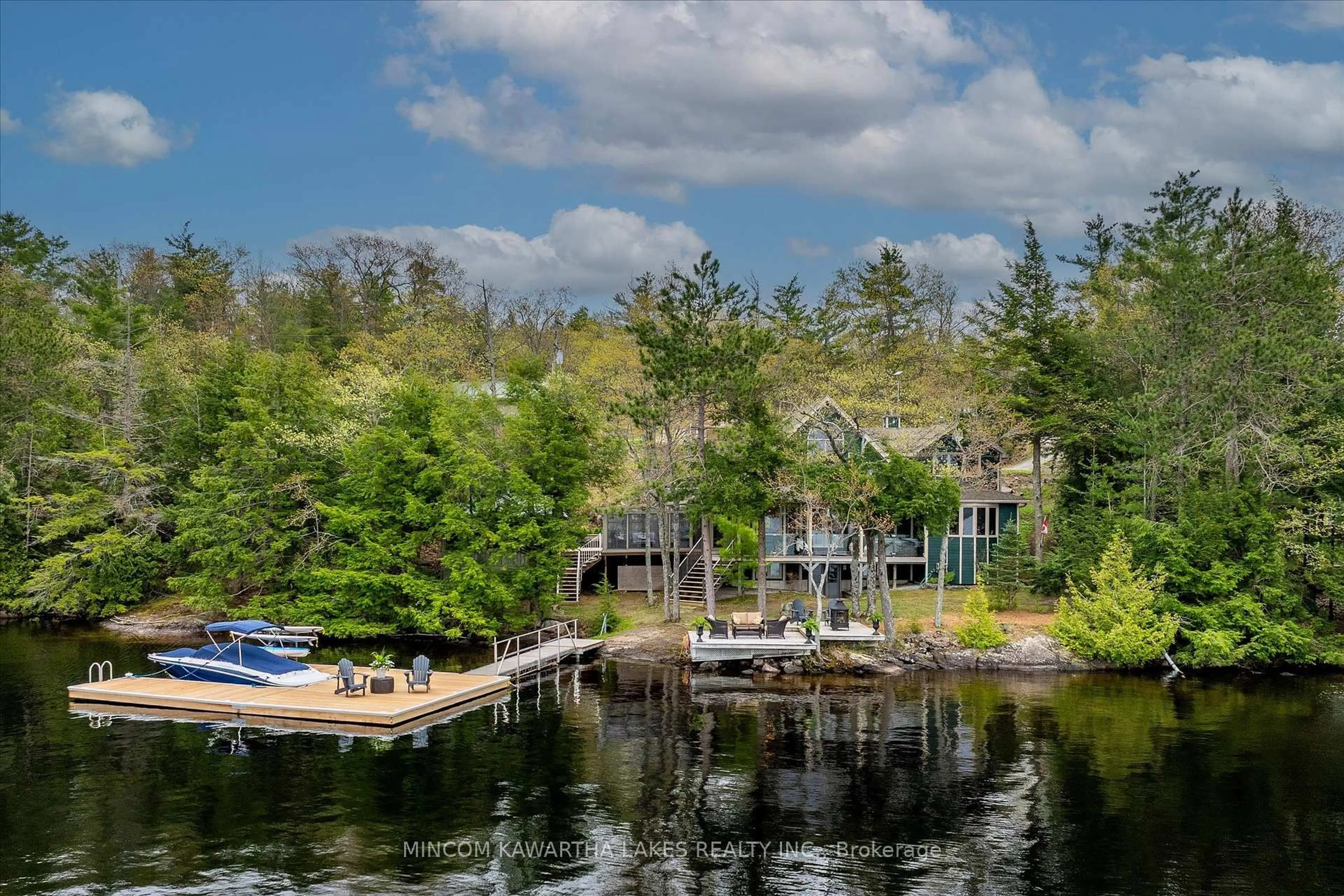 A pic from outside/outdoor area/front of a property/back of a property/a pic from drone, water/lake/river/ocean view for 12 Spur 4 N/A, Trent Lakes Ontario K0L 1J0