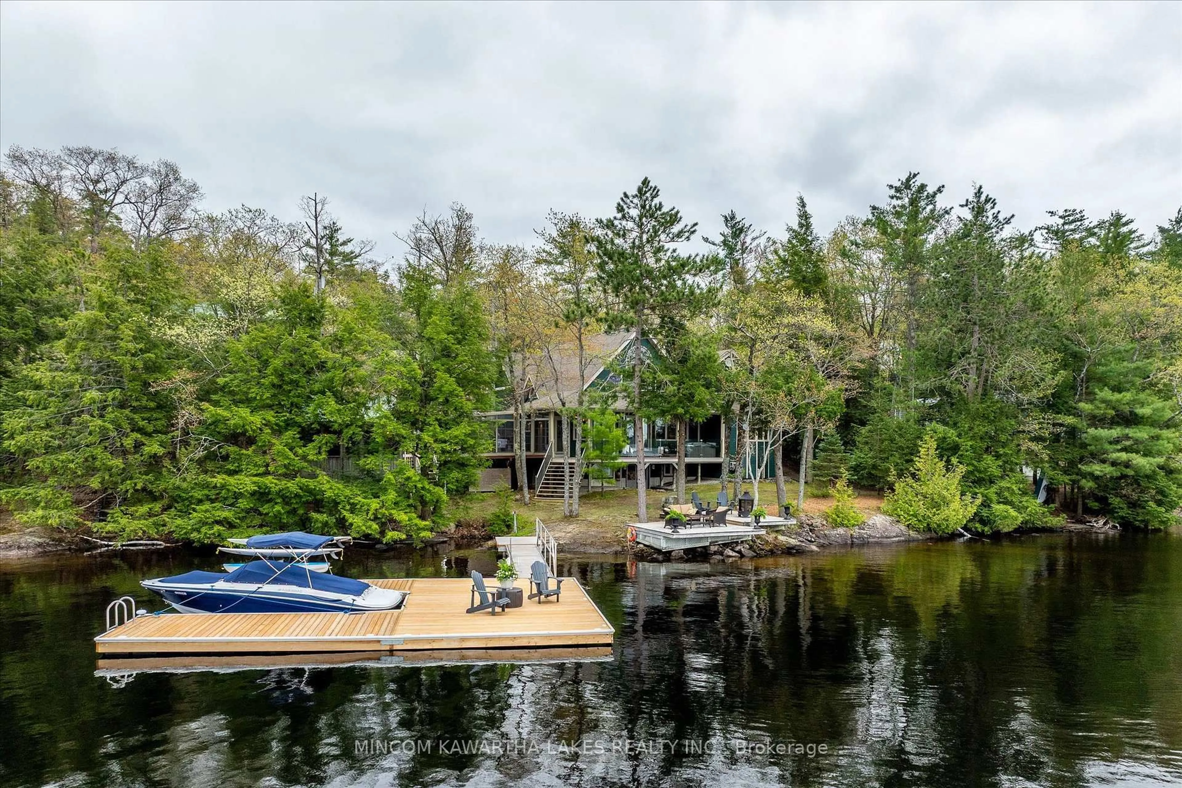 A pic from outside/outdoor area/front of a property/back of a property/a pic from drone, water/lake/river/ocean view for 12 Spur 4 N/A, Trent Lakes Ontario K0L 1J0
