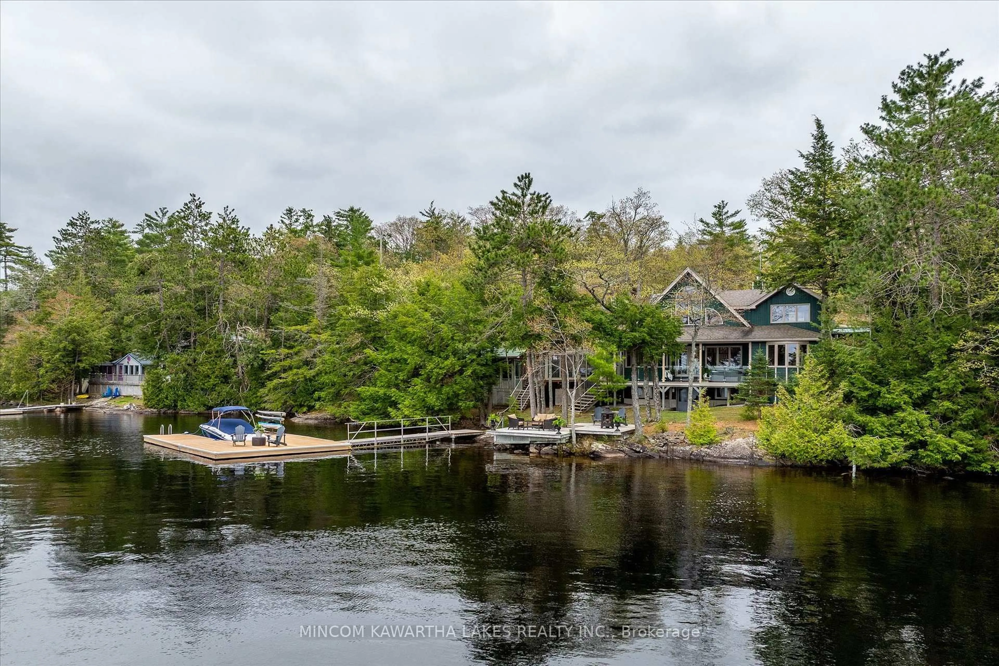 A pic from outside/outdoor area/front of a property/back of a property/a pic from drone, water/lake/river/ocean view for 12 Spur 4 N/A, Trent Lakes Ontario K0L 1J0