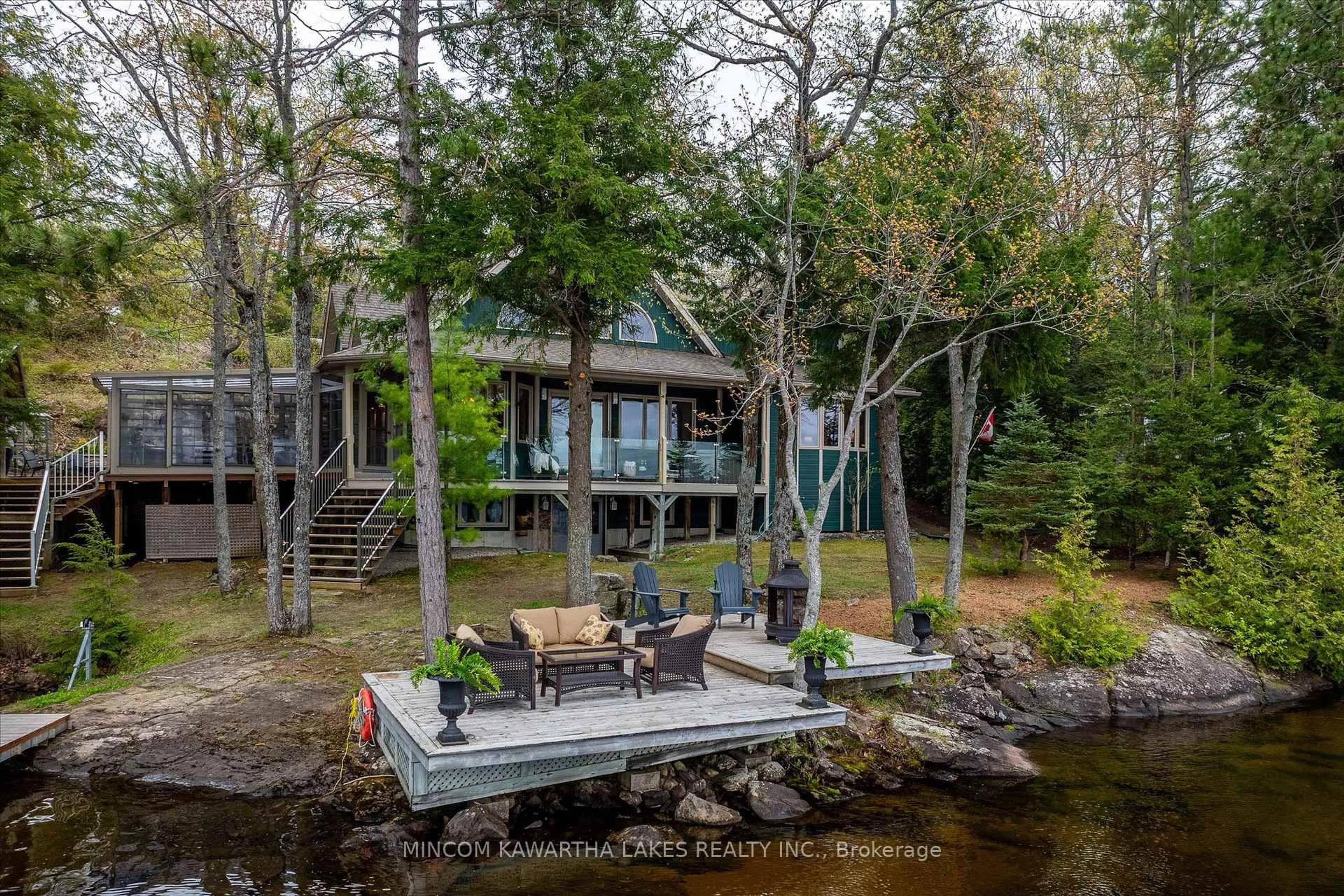 A pic from outside/outdoor area/front of a property/back of a property/a pic from drone, water/lake/river/ocean view for 12 Spur 4 N/A, Trent Lakes Ontario K0L 1J0