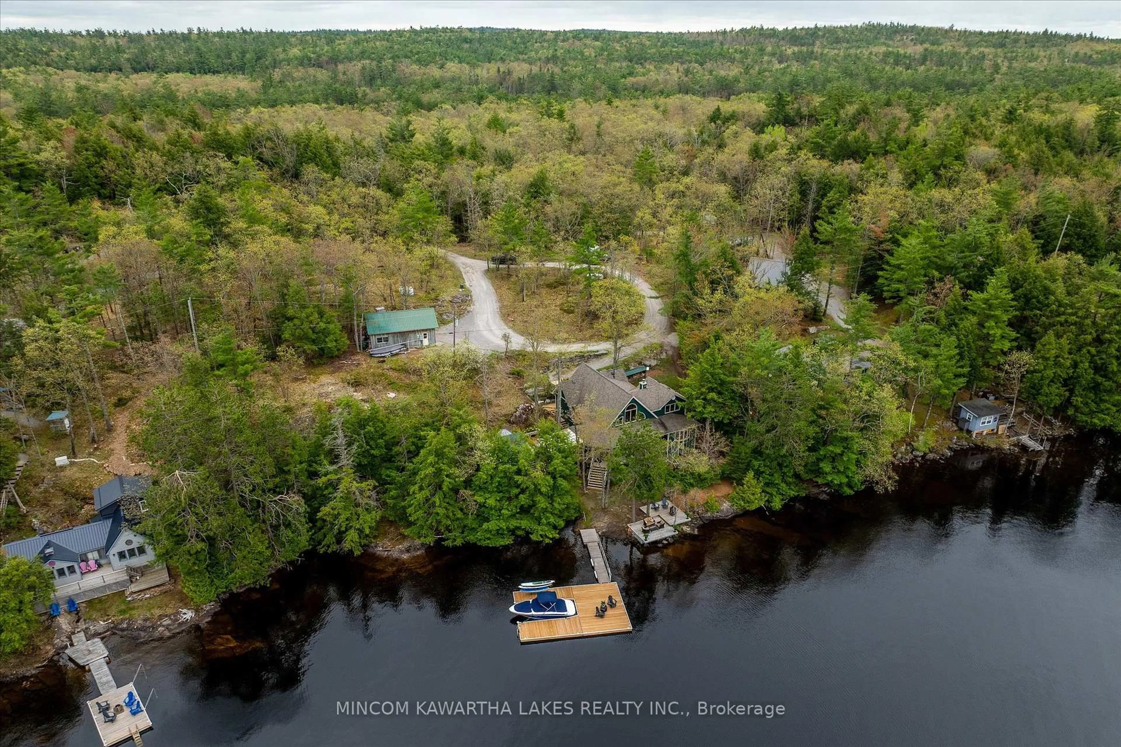 A pic from outside/outdoor area/front of a property/back of a property/a pic from drone, water/lake/river/ocean view for 12 Spur 4 N/A, Trent Lakes Ontario K0L 1J0