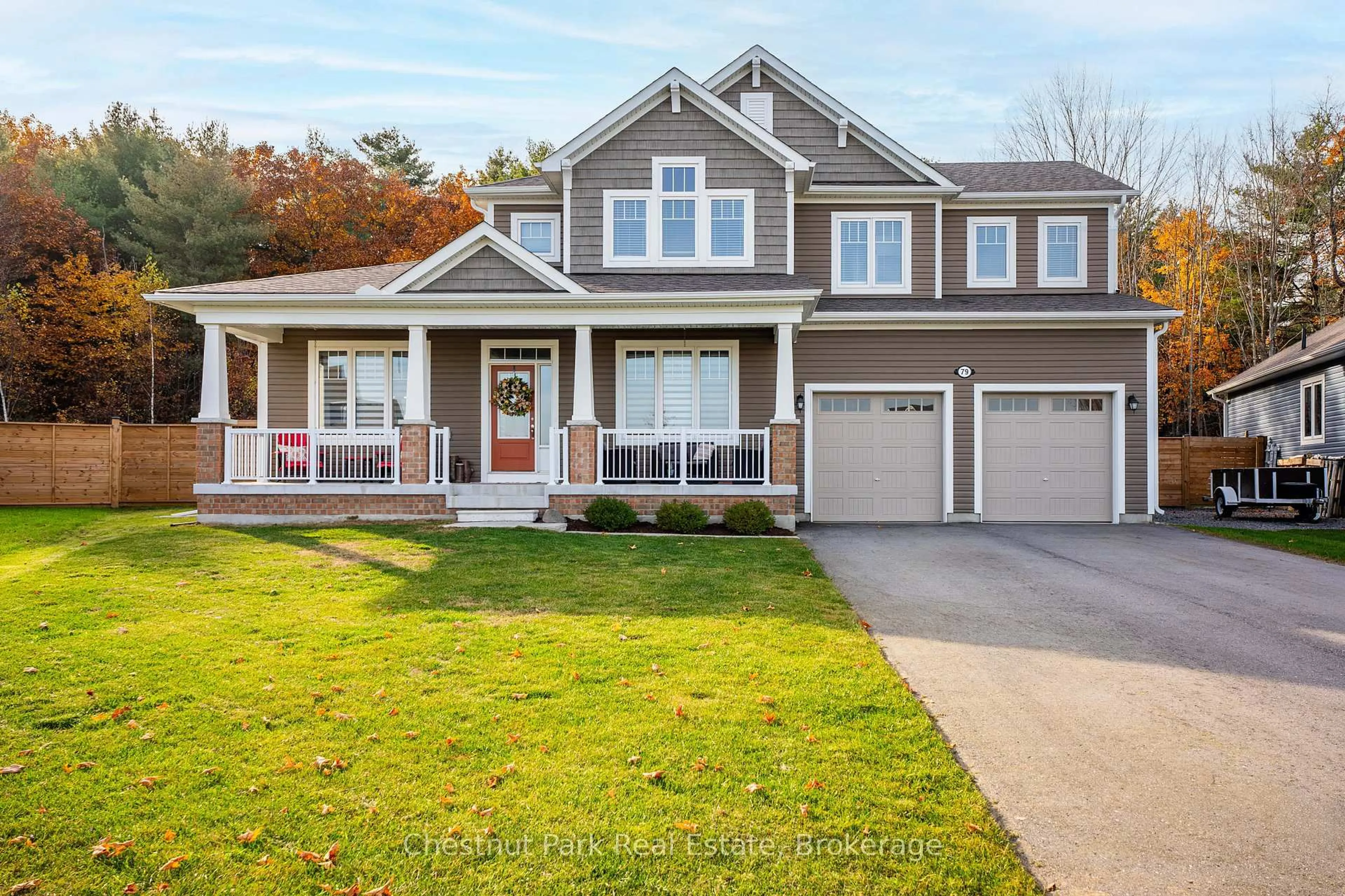 Home with vinyl exterior material, street for 79 CHAMBERY St, Bracebridge Ontario P1L 0G2
