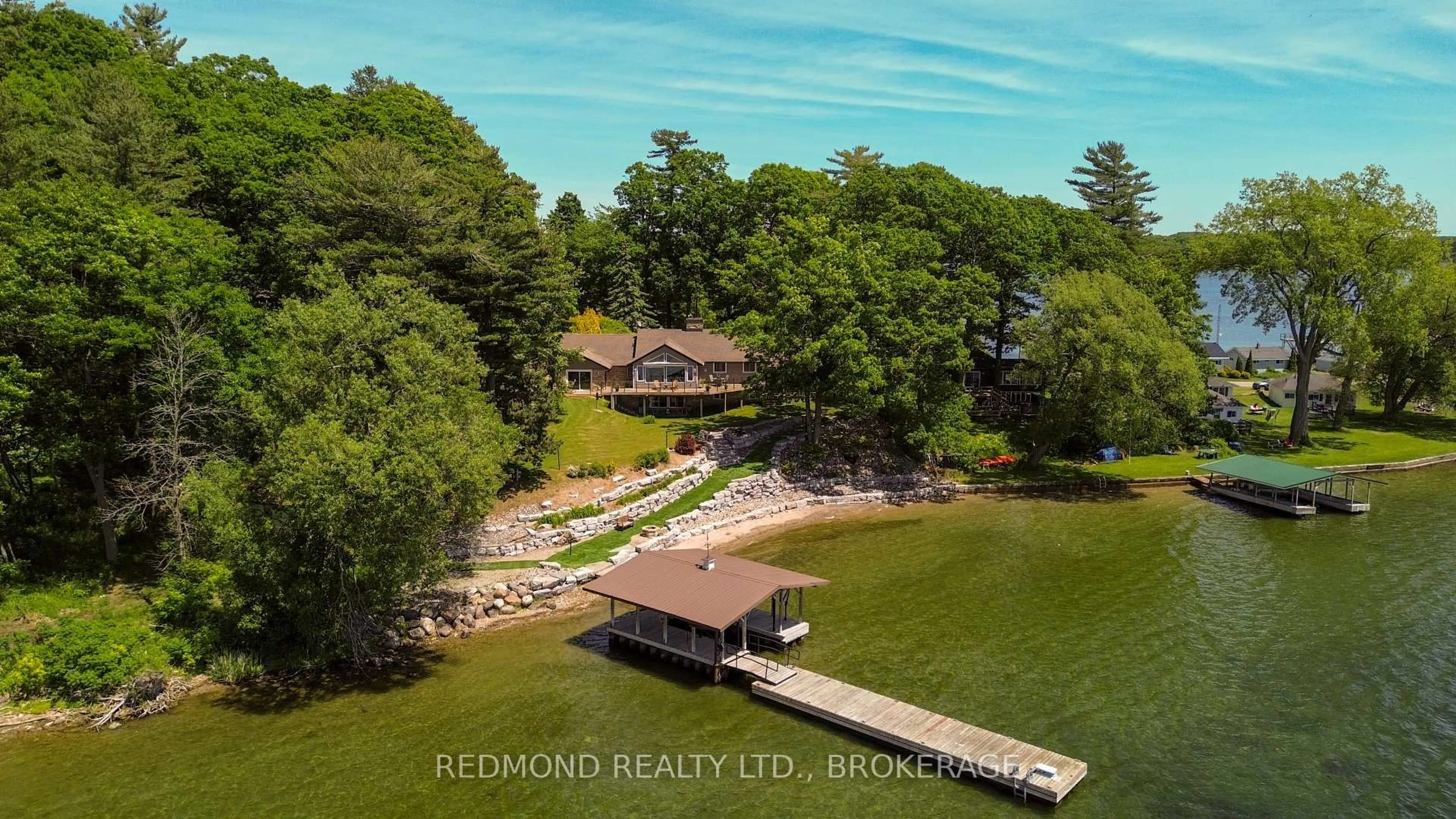 A pic from outside/outdoor area/front of a property/back of a property/a pic from drone, water/lake/river/ocean view for 333 Howe Island Ferry Rd, Gananoque Ontario K7G 2V5