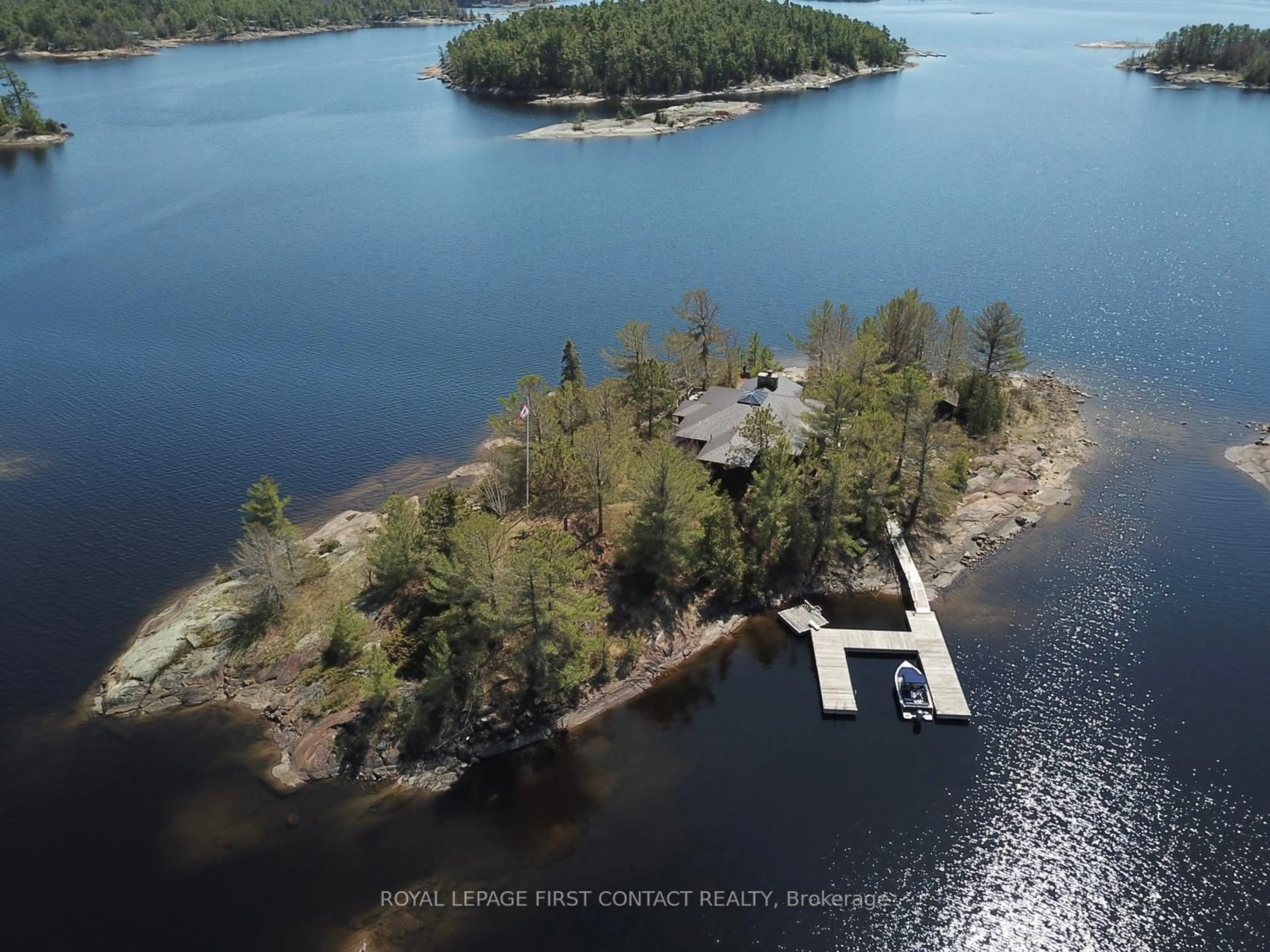 A pic from outside/outdoor area/front of a property/back of a property/a pic from drone, water/lake/river/ocean view for 1 A52 Island N/A, The Archipelago Ontario P0G 1K0