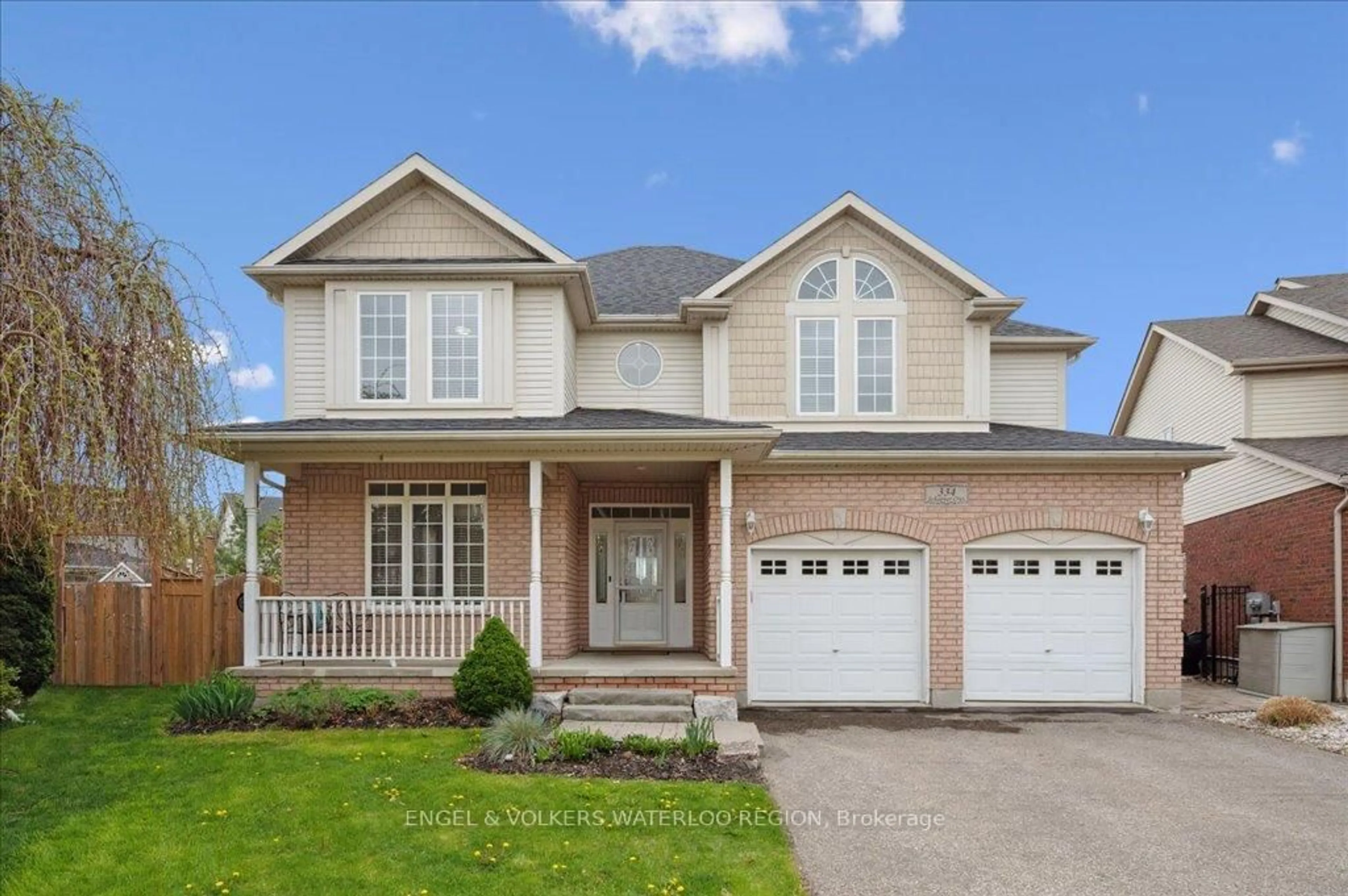 Home with brick exterior material, street for 334 Schooner Cres, Waterloo Ontario N2K 4M6