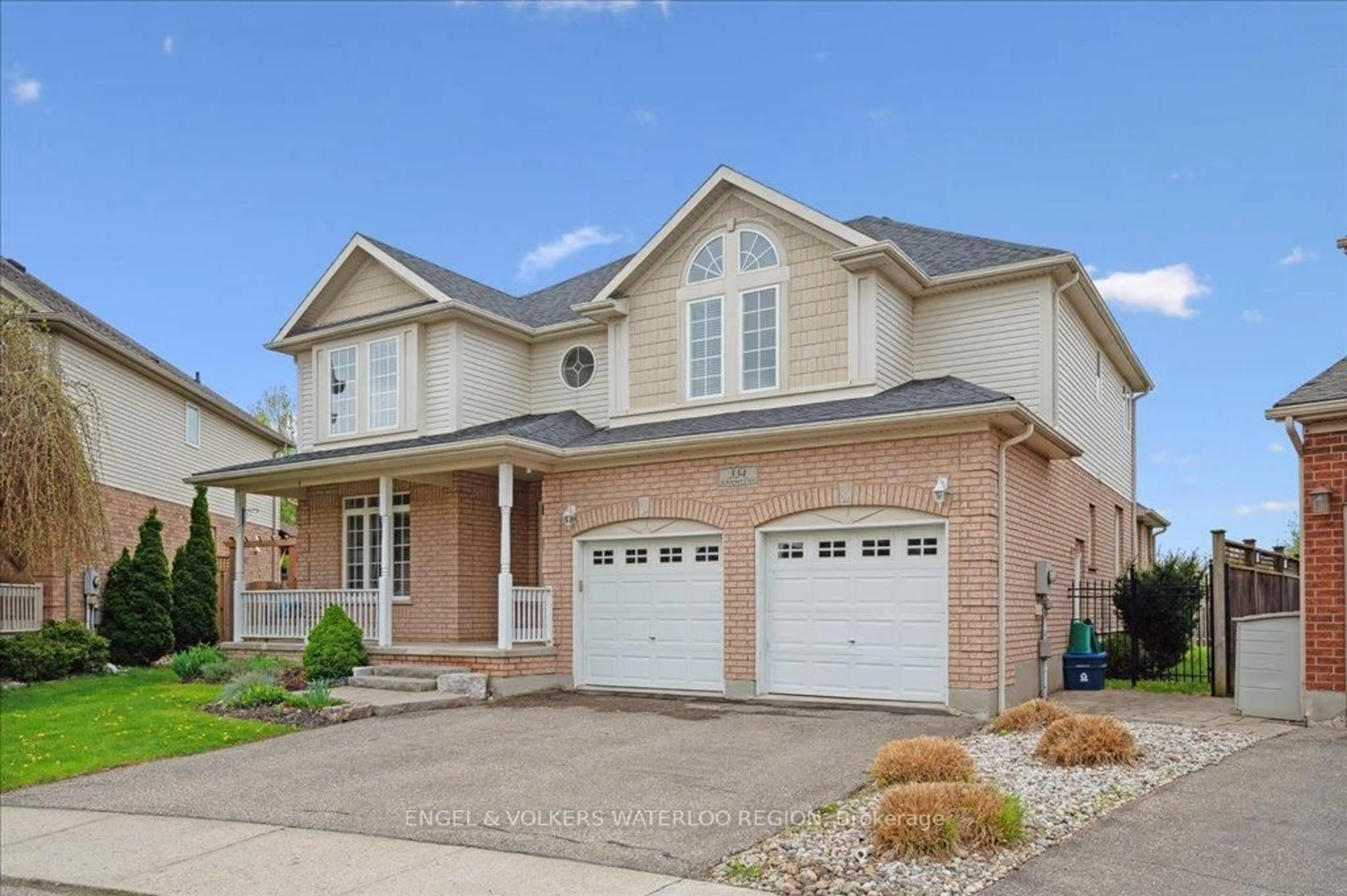 Home with brick exterior material, street for 334 Schooner Cres, Waterloo Ontario N2K 4M6