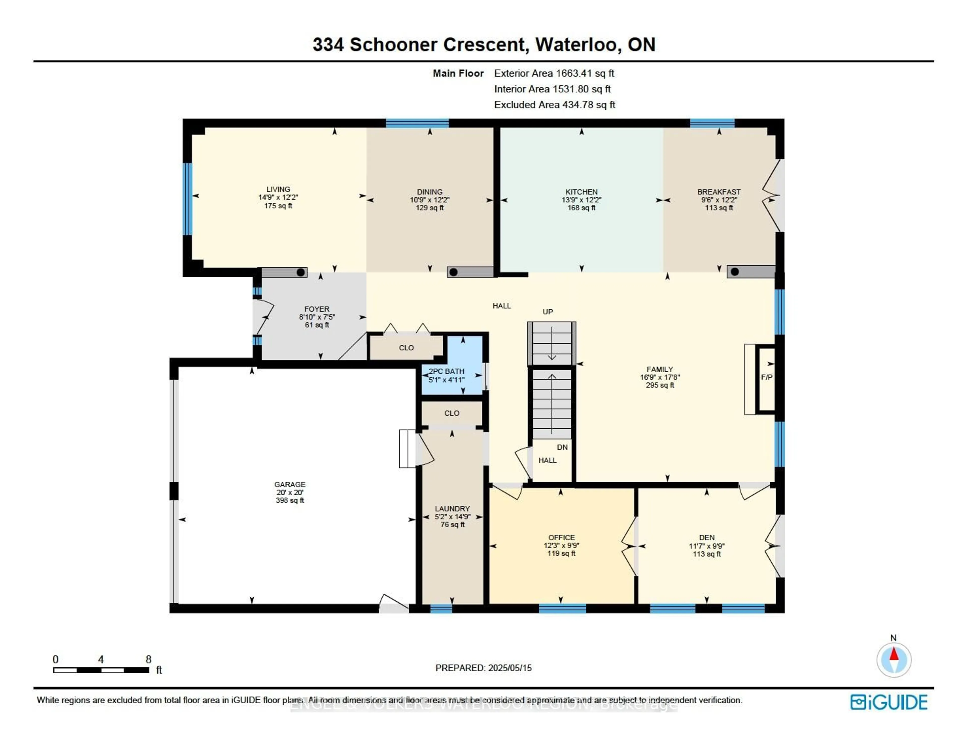 Floor plan for 334 Schooner Cres, Waterloo Ontario N2K 4M6