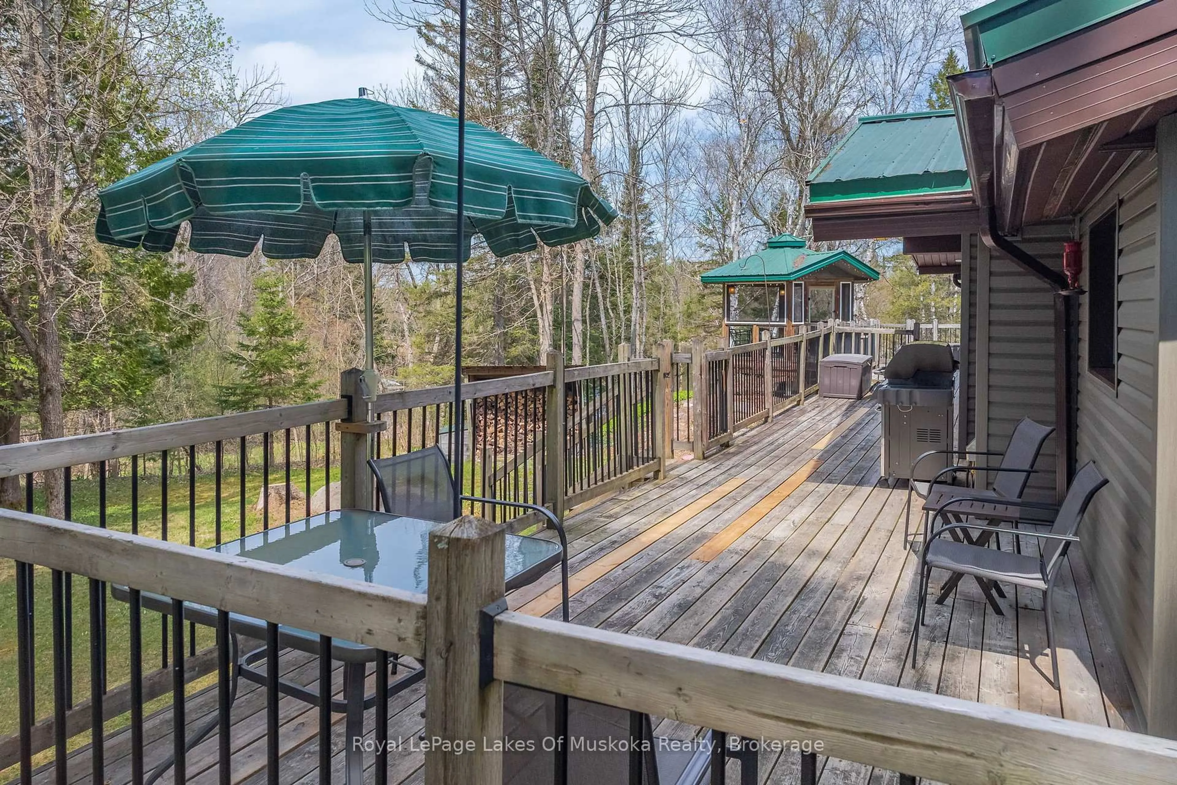 Patio, forest/trees view for 71 Victoria St, Magnetawan Ontario P0A 1P0