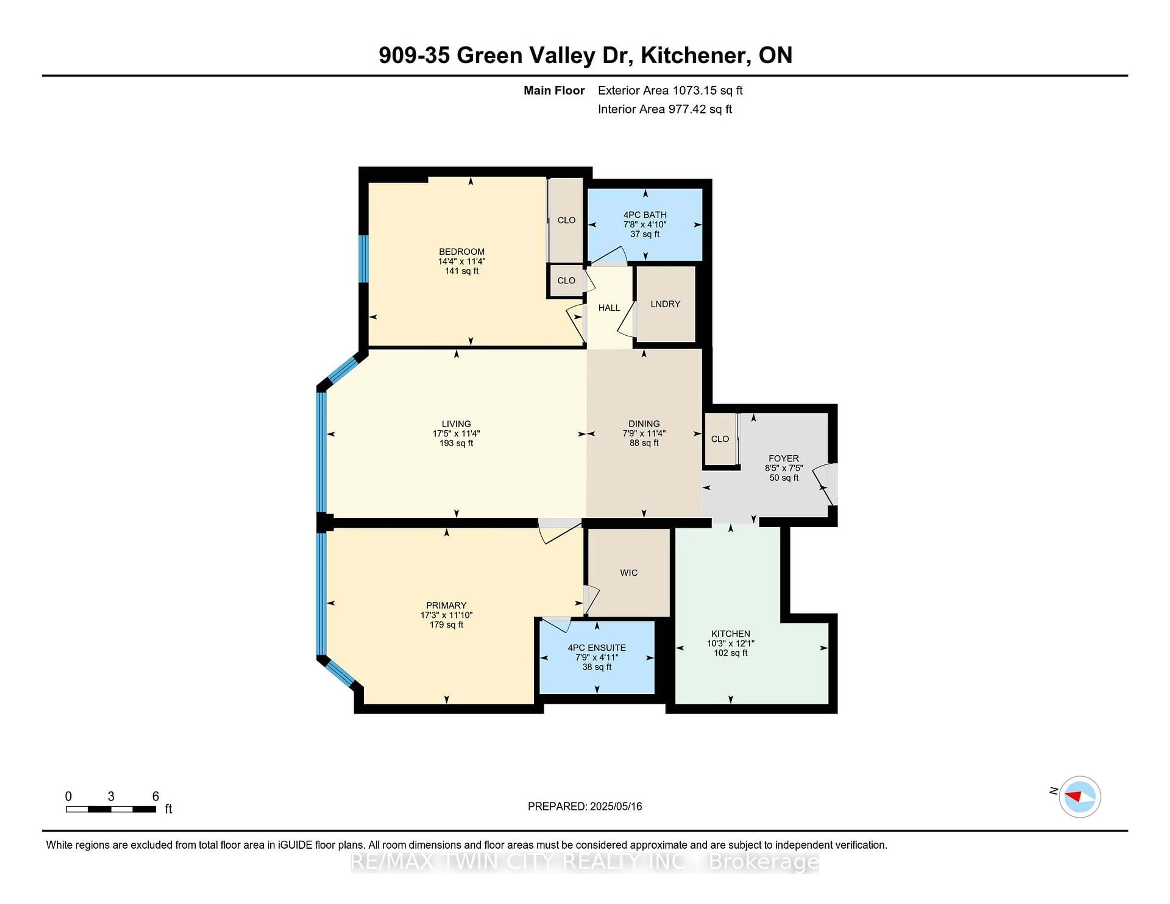 Floor plan for 35 Green Valley Dr #909, Kitchener Ontario N2P 2A5