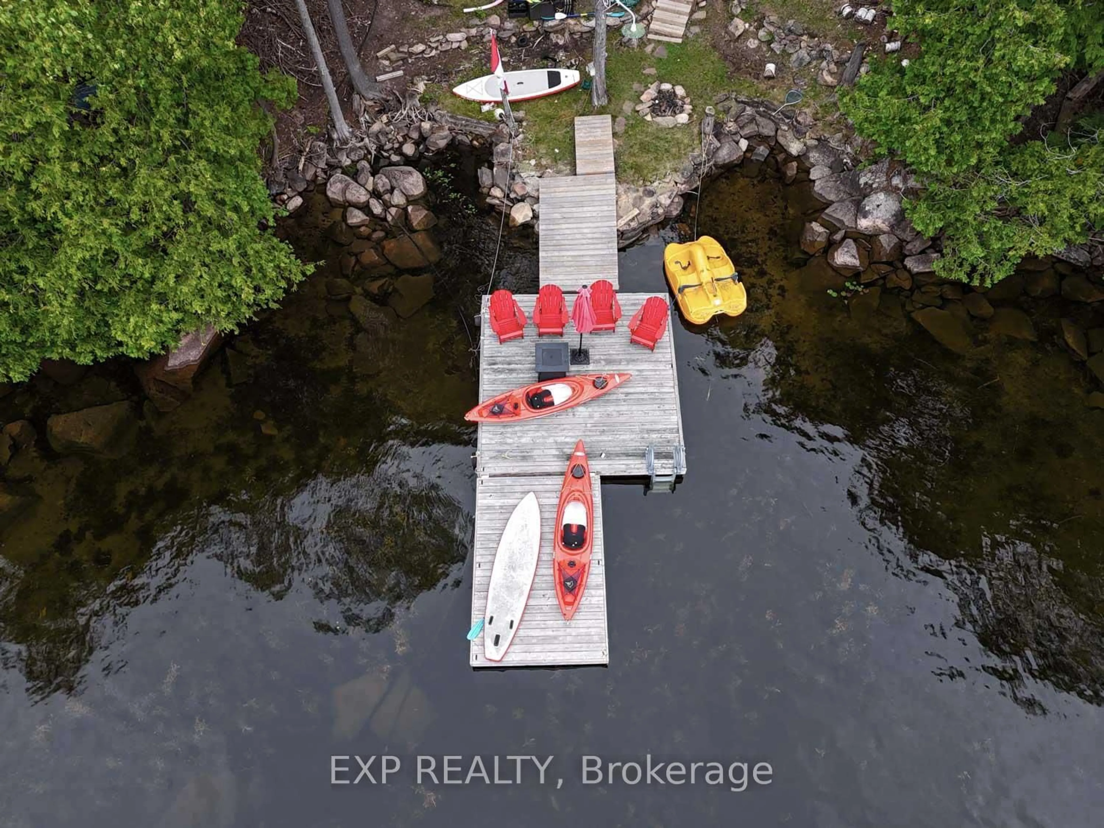 A pic from outside/outdoor area/front of a property/back of a property/a pic from drone, water/lake/river/ocean view for 273 Fire Route 330 N/A, Trent Lakes Ontario K0M 2A0