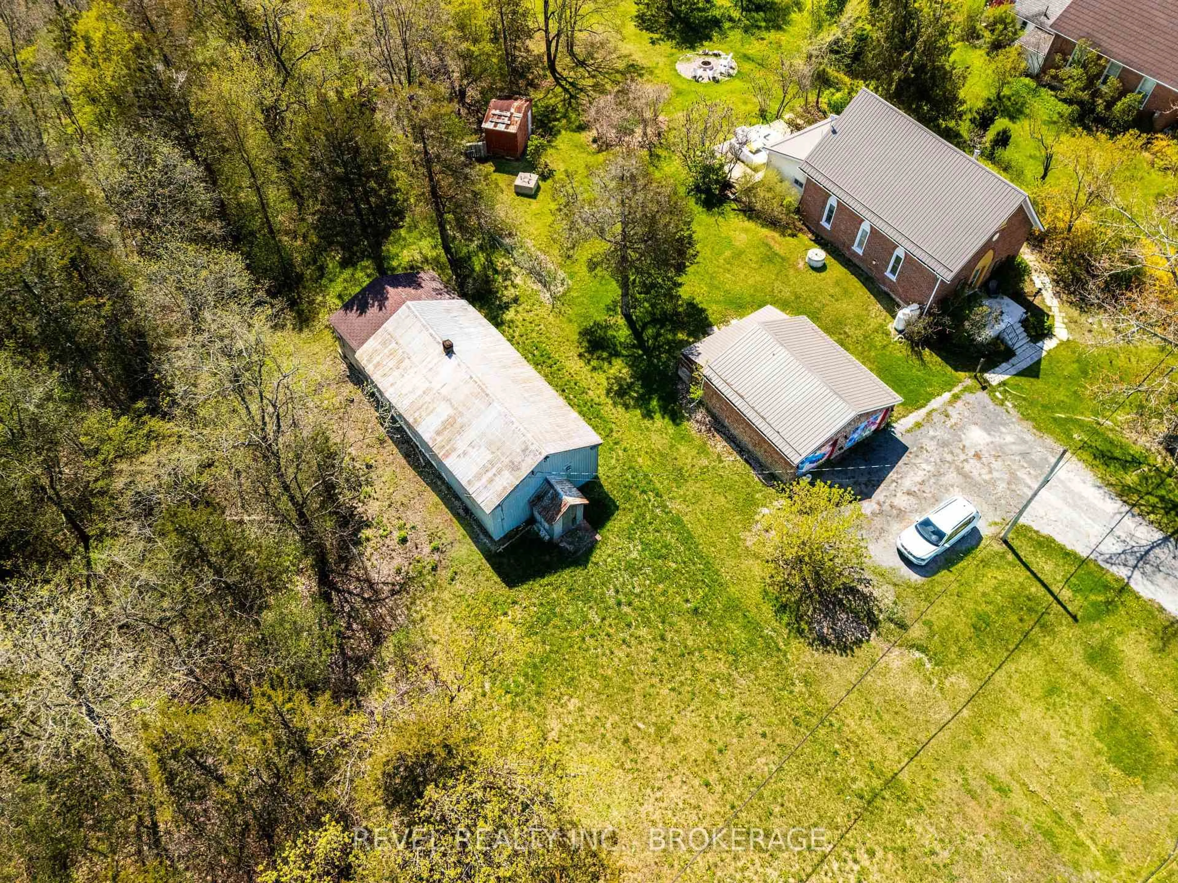 A pic from outside/outdoor area/front of a property/back of a property/a pic from drone, street for 2186 Highway 49 Highway, Prince Edward County Ontario K0K 2T0
