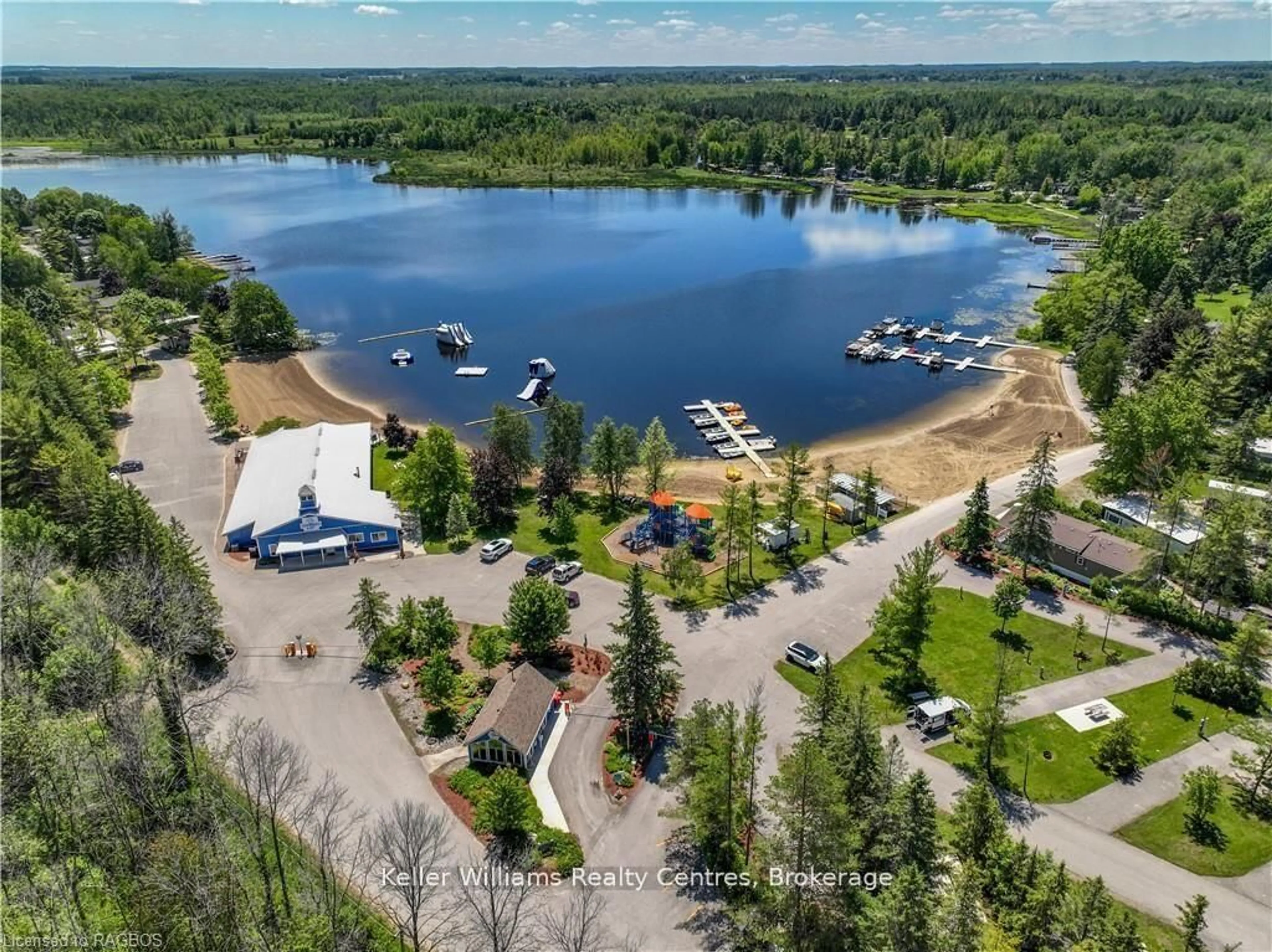A pic from outside/outdoor area/front of a property/back of a property/a pic from drone, water/lake/river/ocean view for 13 SOUTHLINE Ave #A28, Huron-Kinloss Ontario N0G 2B0