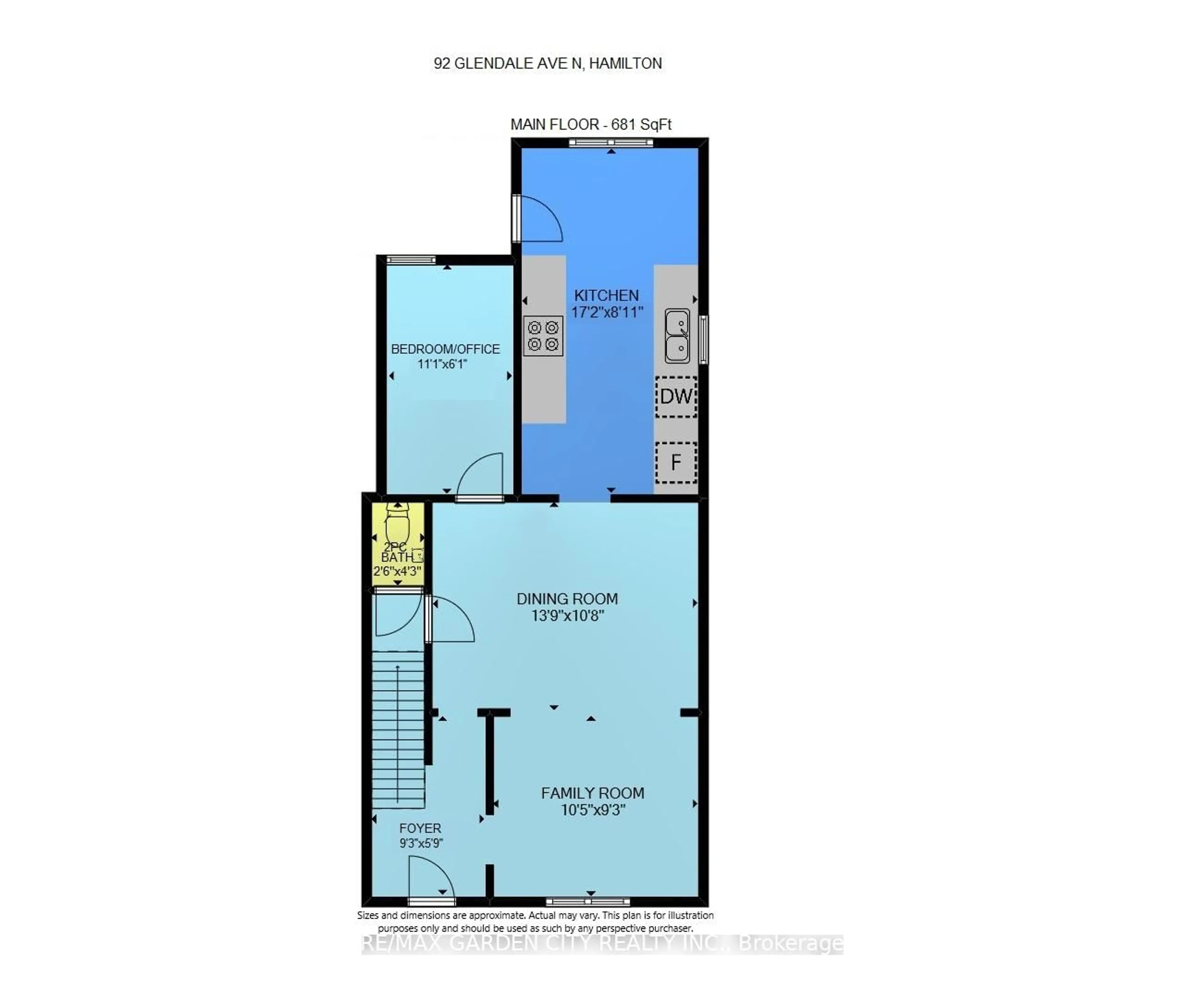 Floor plan for 92 GLENDALE Ave, Hamilton Ontario L8L 7J7
