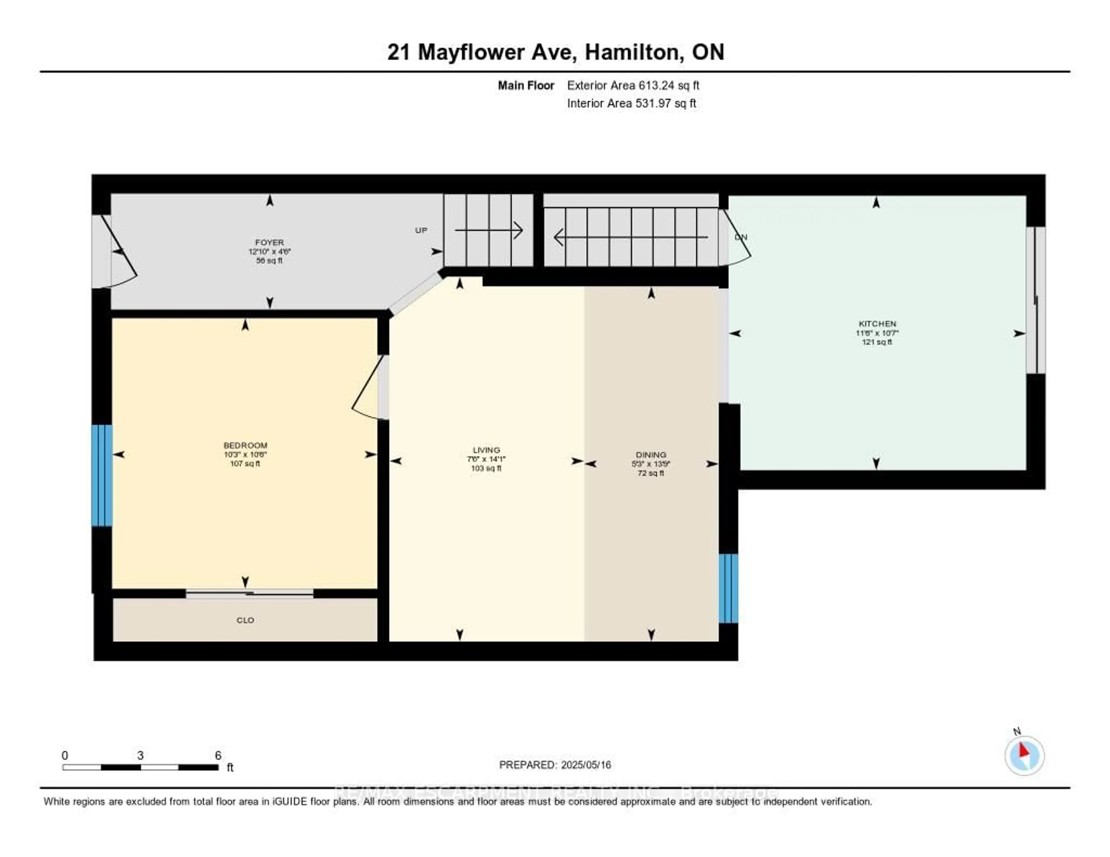 Floor plan for 21 Mayflower Ave, Hamilton Ontario L8L 2K5