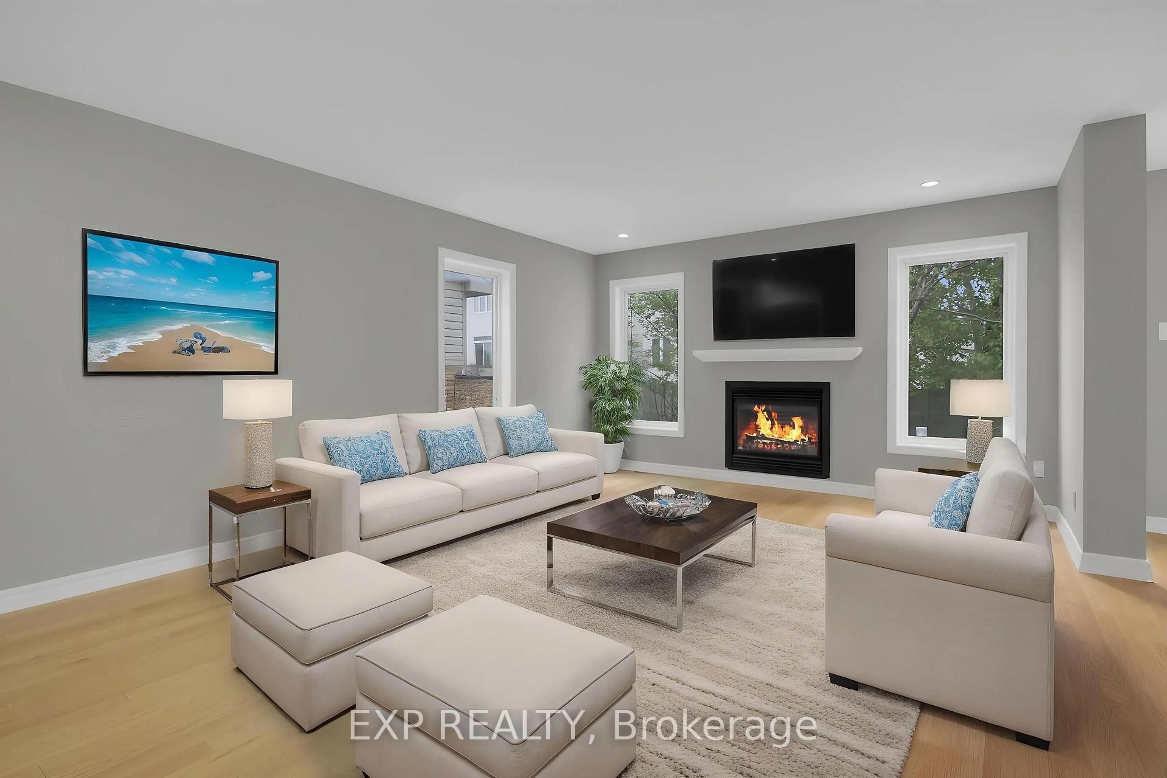 Living room with furniture, ceramic/tile floor for 608 Paul Metivier Dr, Ottawa Ontario K2J 0X9