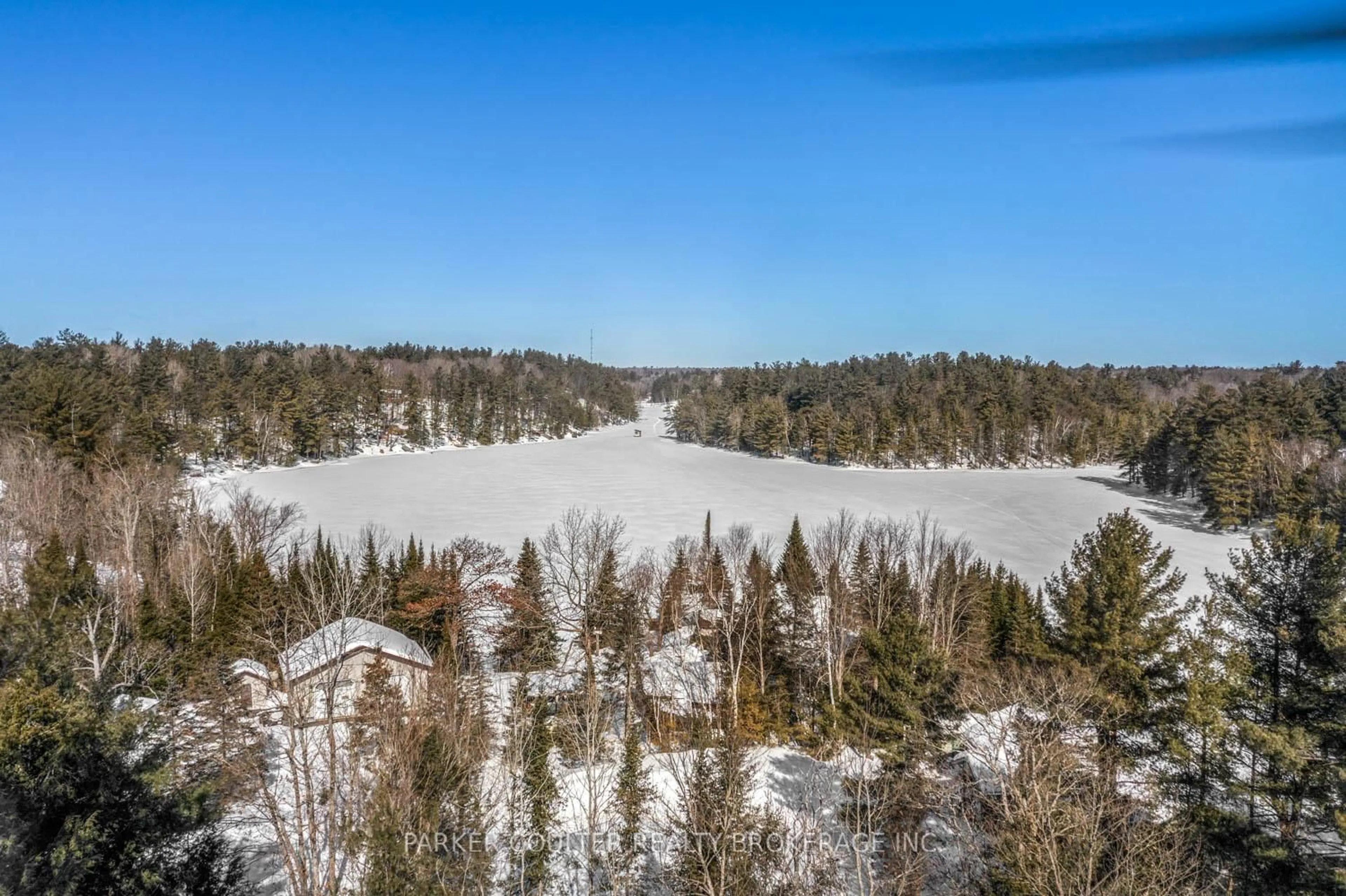 A pic from outside/outdoor area/front of a property/back of a property/a pic from drone, forest/trees view for 46 James Rider Rd, Carling Ontario P0G 1G0