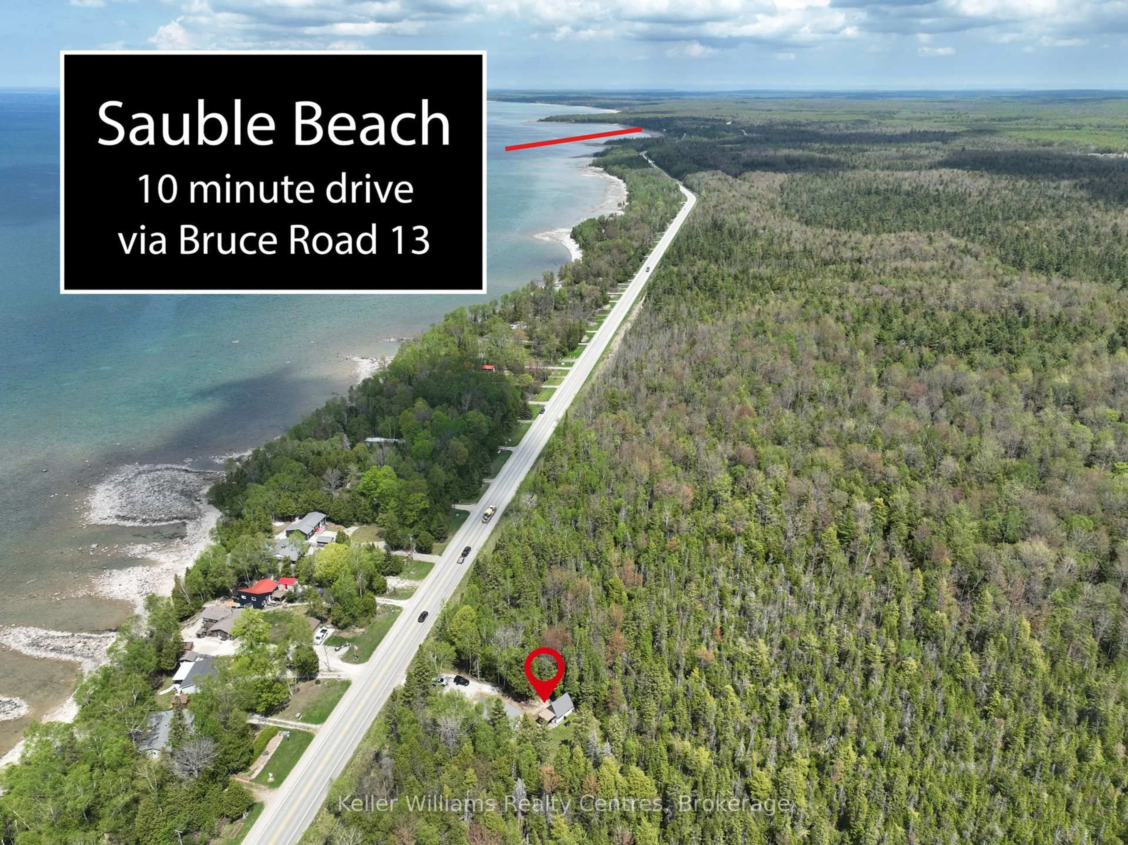 A pic from outside/outdoor area/front of a property/back of a property/a pic from drone, water/lake/river/ocean view for 760 Bruce RD 13 Rd, Native Leased Lands Ontario N0H 2L0