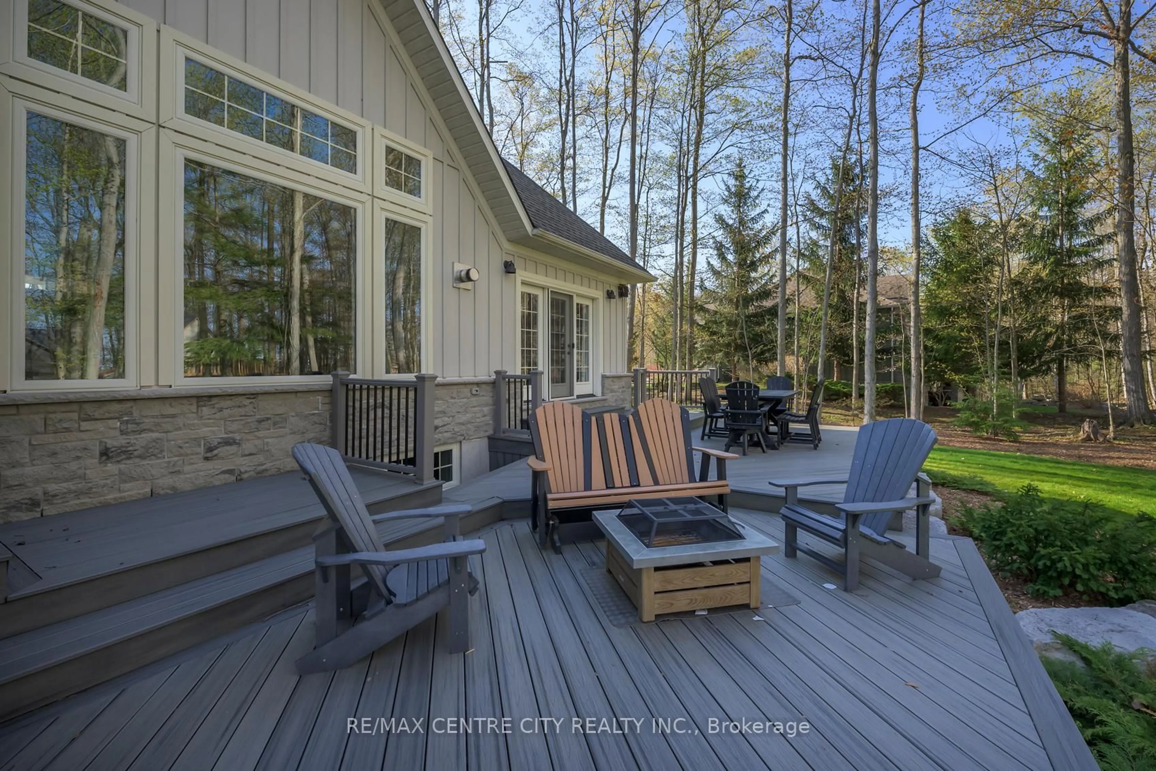 Patio, forest/trees view for 75335 Maxobel Rd, Bluewater Ontario N0M 1G0