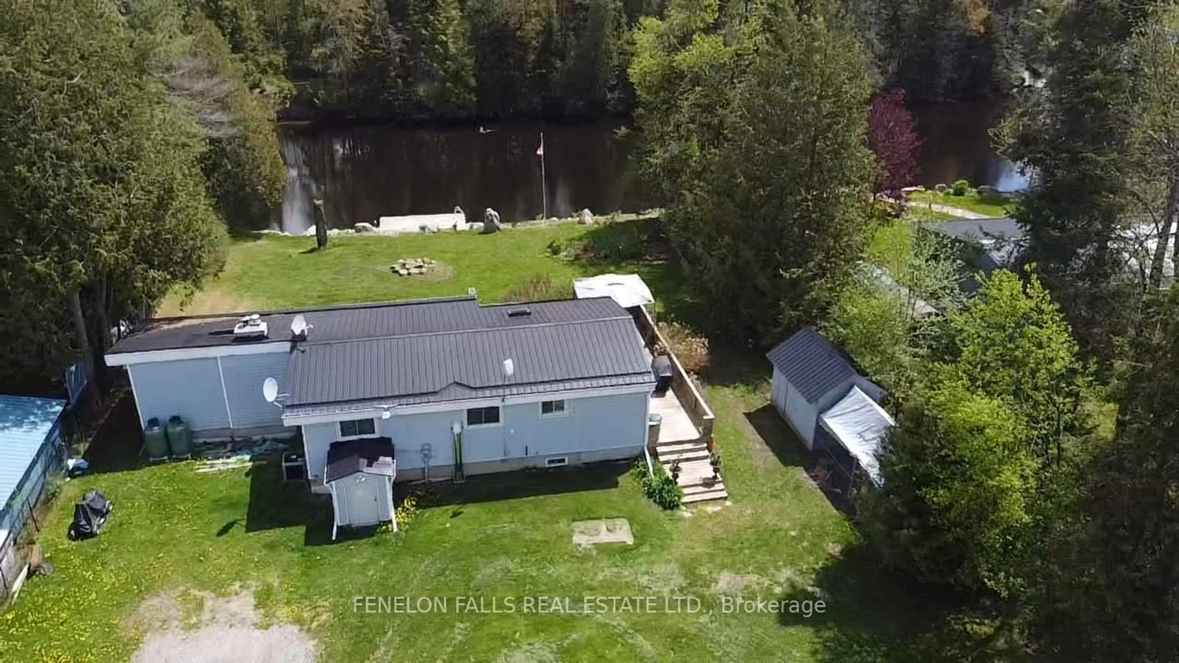 A pic from outside/outdoor area/front of a property/back of a property/a pic from drone, water/lake/river/ocean view for 105 Cedarplank Rd, Kawartha Lakes Ontario K0M 1N0