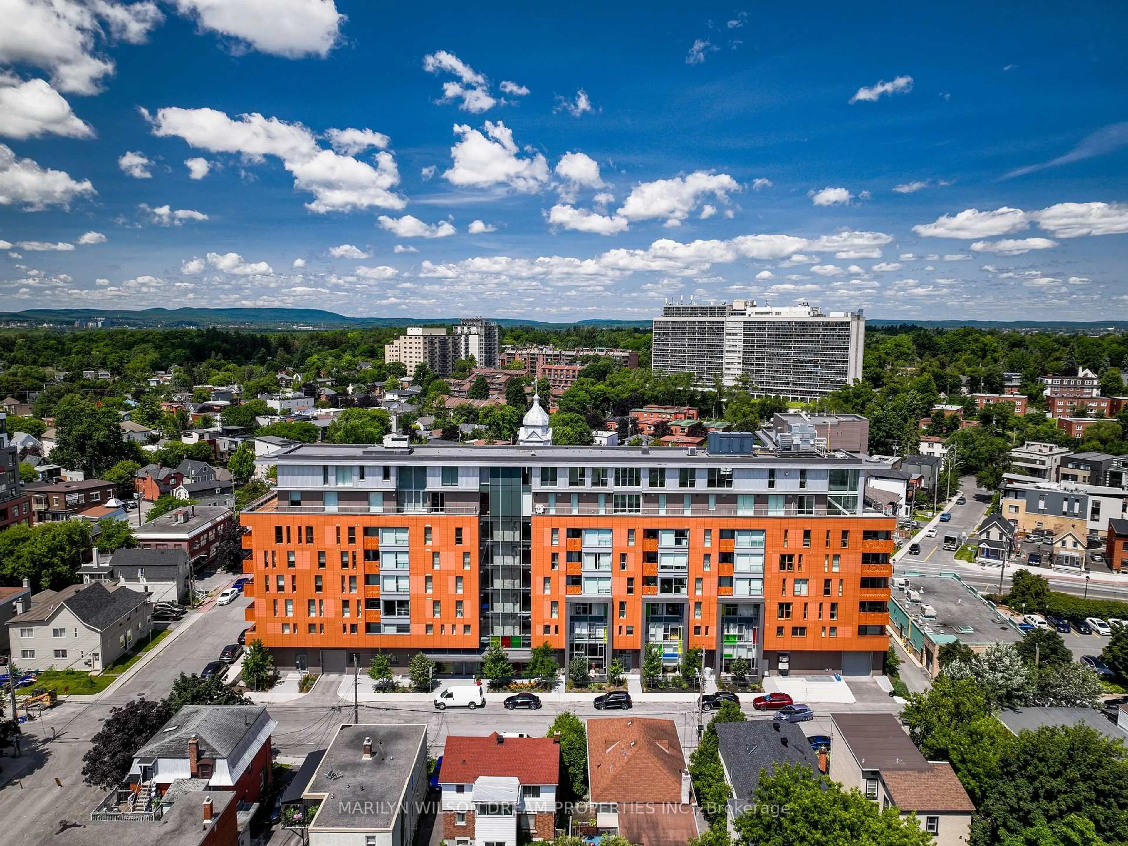 A pic from outside/outdoor area/front of a property/back of a property/a pic from drone, city buildings view from balcony for 135 Barrette St #601, Ottawa Ontario K1L 7Z9
