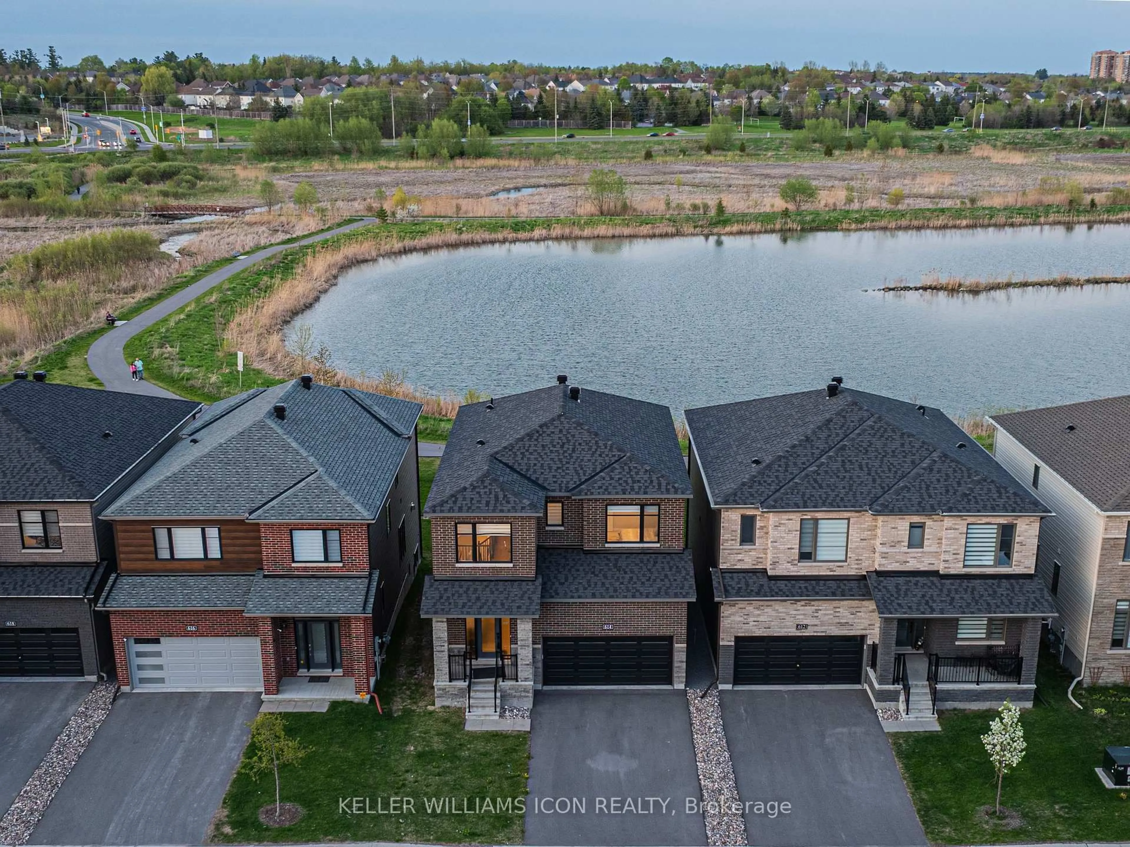 A pic from outside/outdoor area/front of a property/back of a property/a pic from drone, water/lake/river/ocean view for 614 Winterset Rd, Ottawa Ontario K2T 0R2