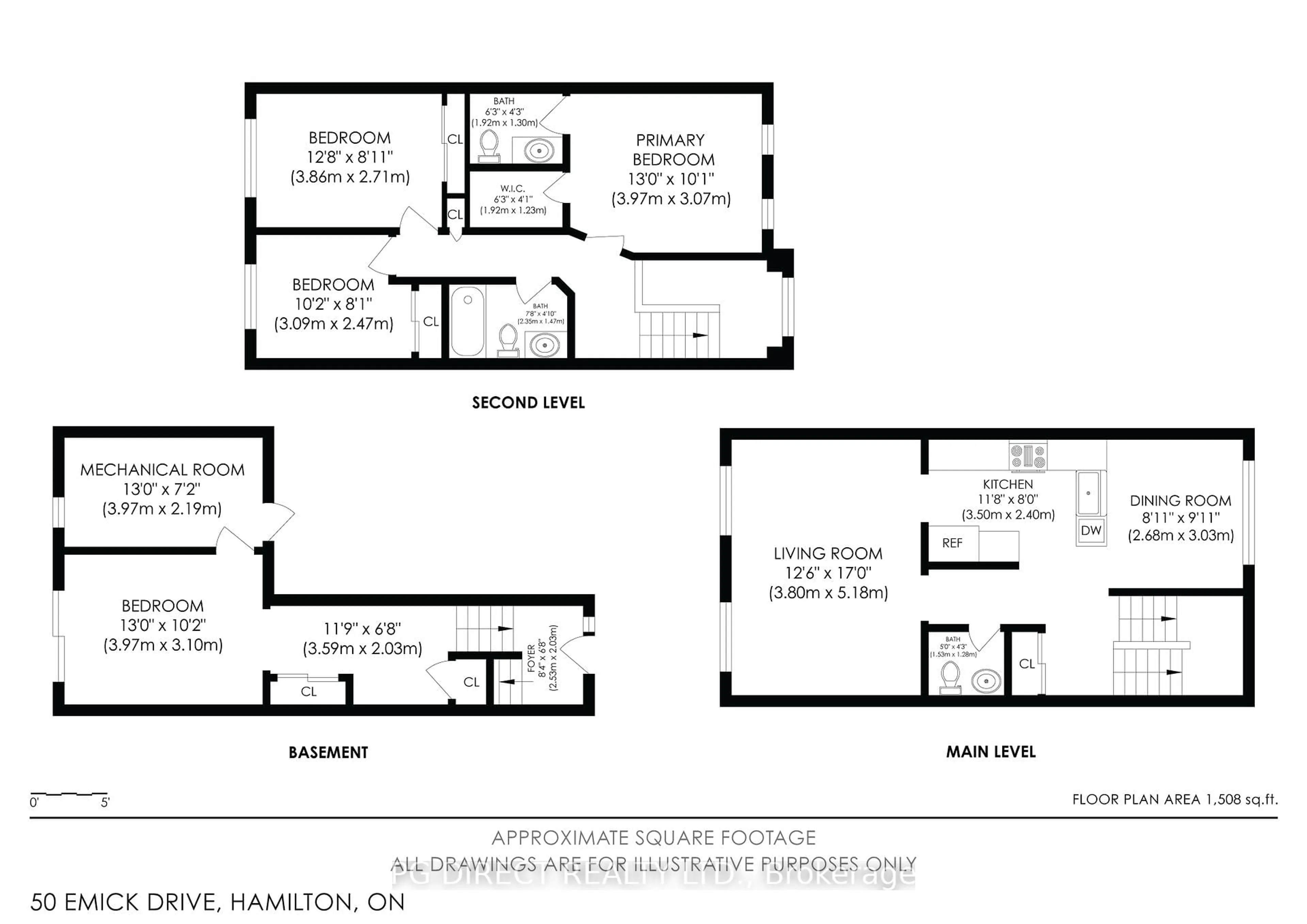 Floor plan for 50 Emick Dr, Hamilton Ontario L9K 0C6