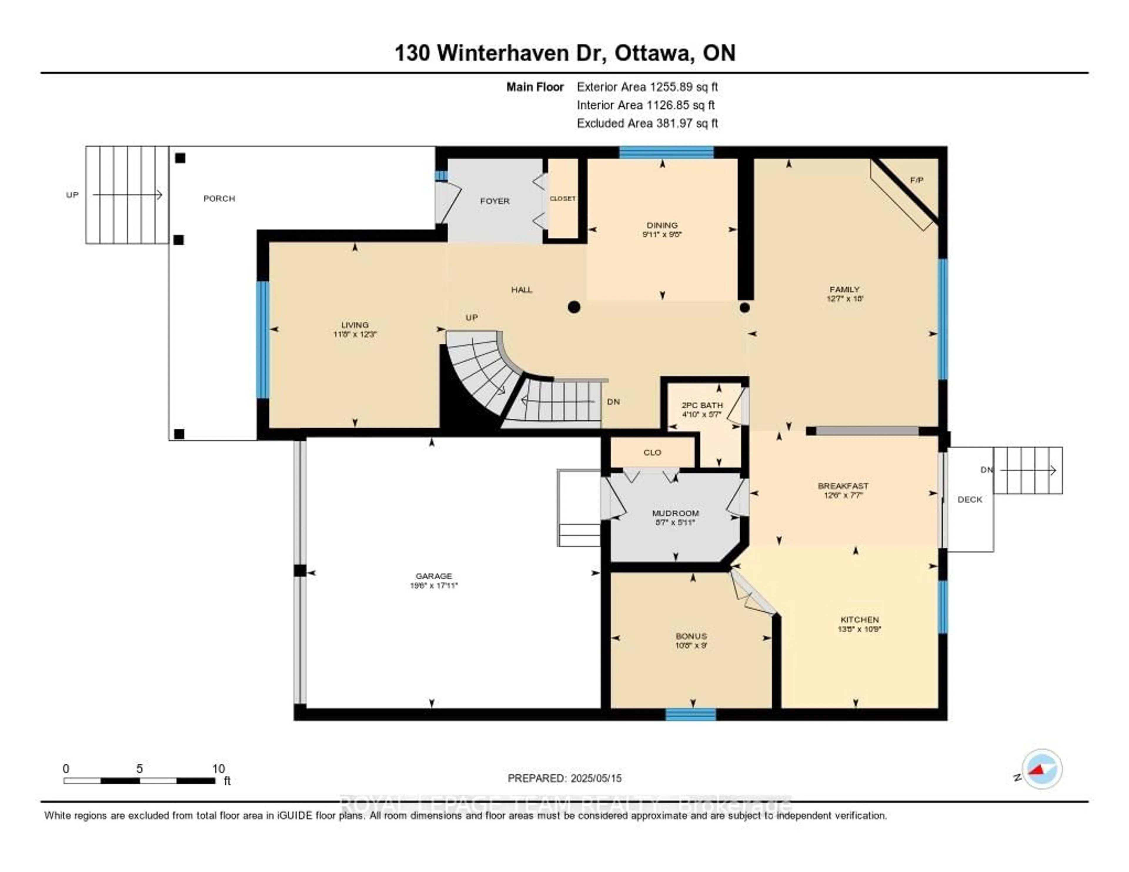 Floor plan for 130 Winterhaven Dr, Ottawa Ontario K1W 0H4