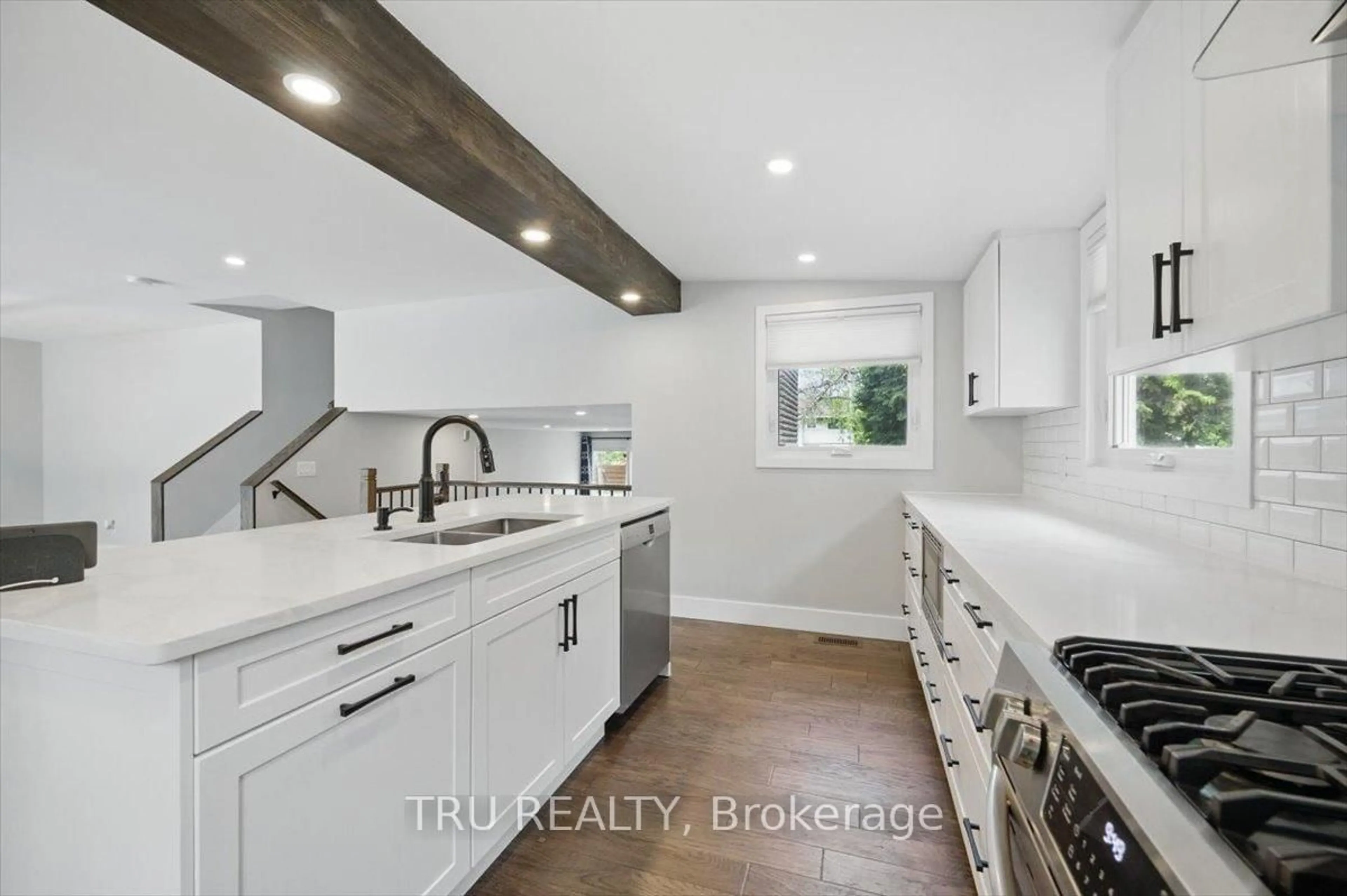 Open concept kitchen, ceramic/tile floor for 2114 Balharrie Ave, Ottawa Ontario K1G 1G5