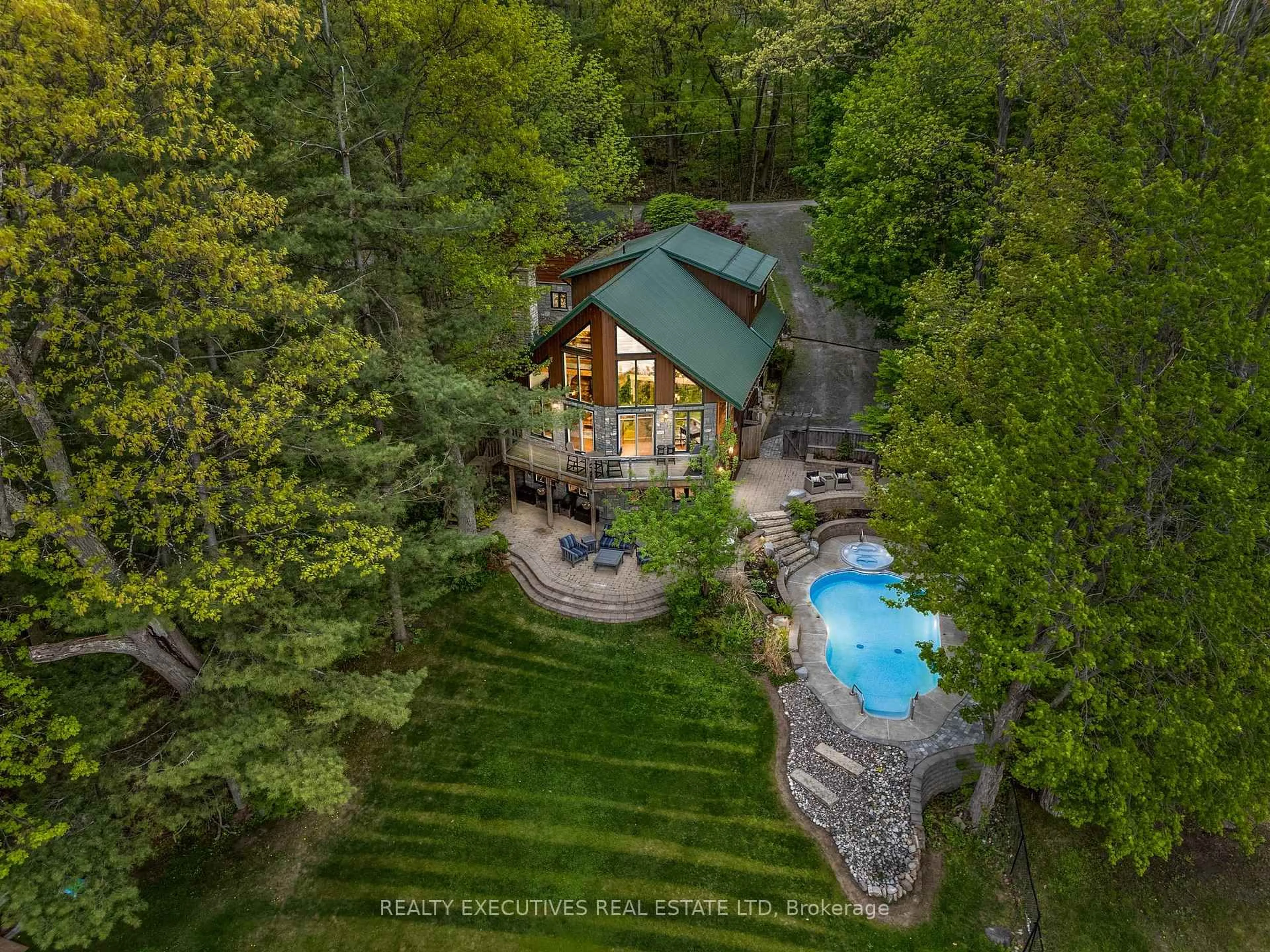A pic from outside/outdoor area/front of a property/back of a property/a pic from drone, forest/trees view for 106 Black Snake Lane, Lansdowne Ontario K0E 1L0