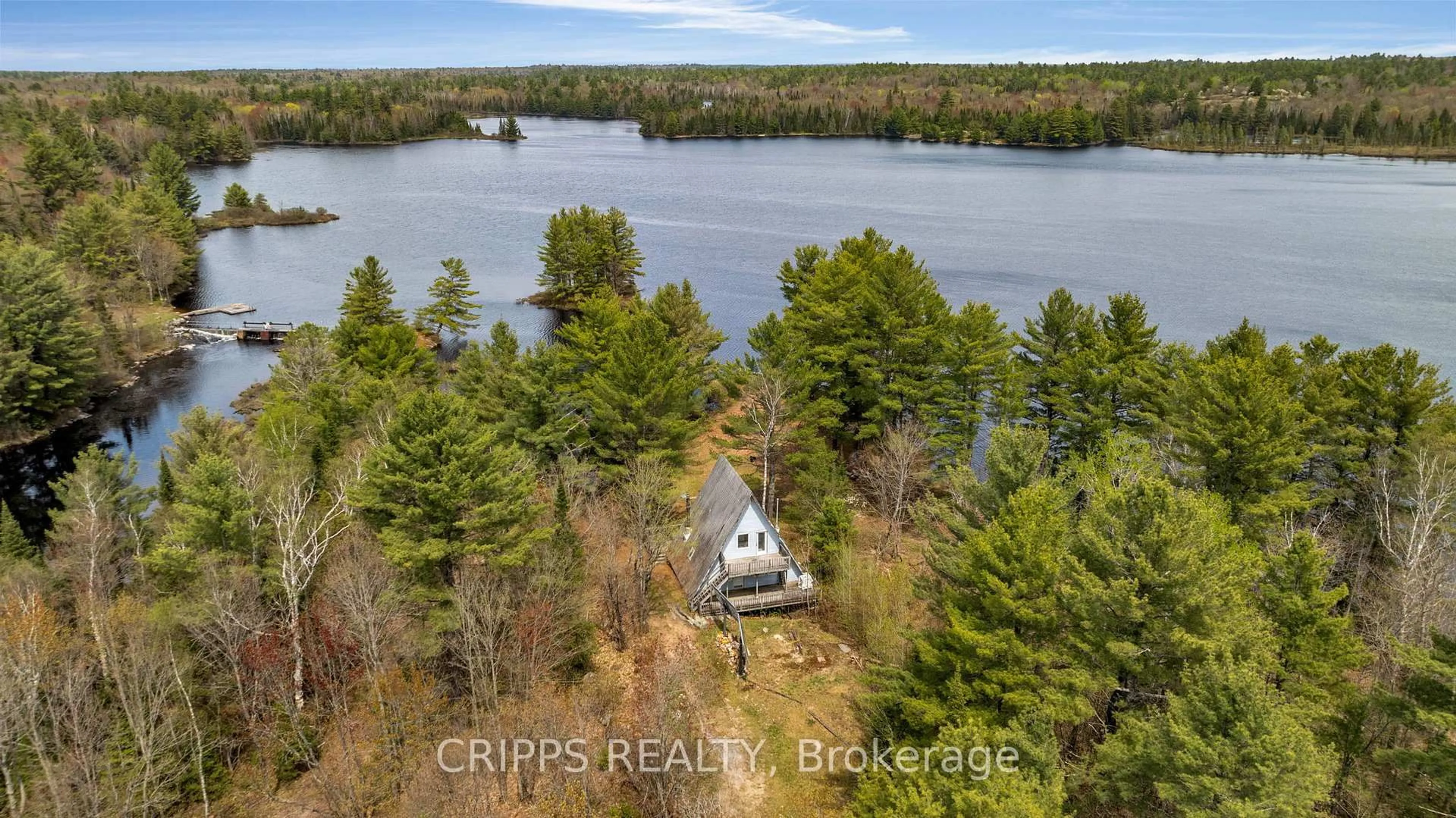 A pic from outside/outdoor area/front of a property/back of a property/a pic from drone, water/lake/river/ocean view for 0 STRANGE POINT Rd, McMurrich/Monteith Ontario P2A 0B6