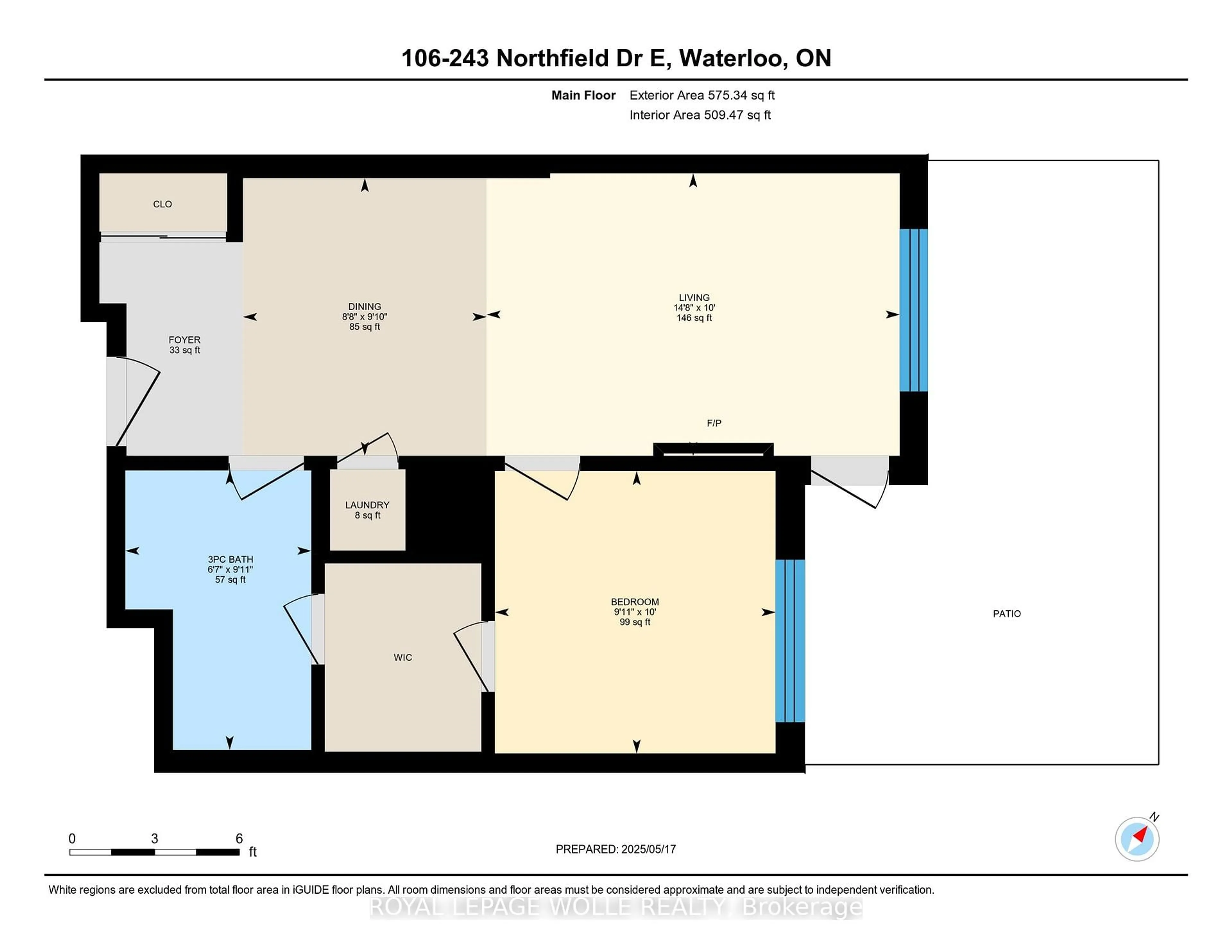 Floor plan for 243 Northfield Dr #106, Waterloo Ontario N2K 0H2