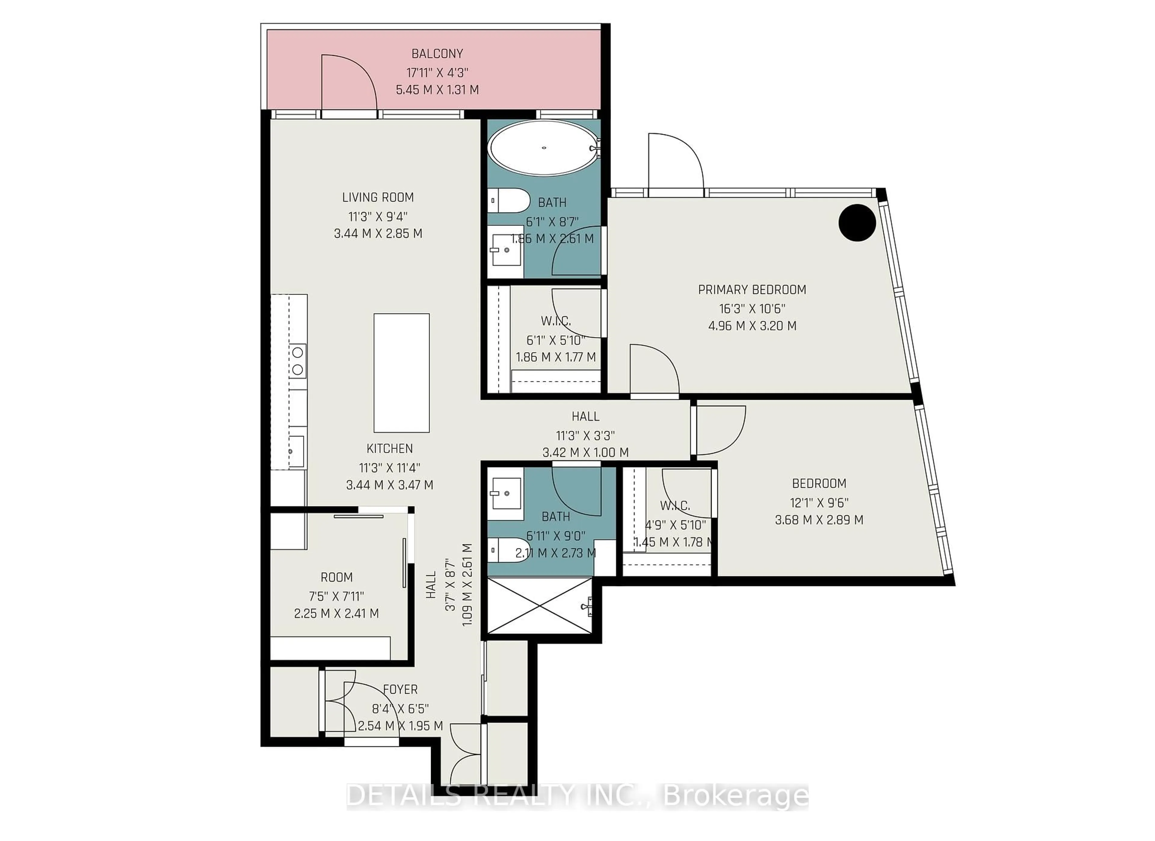 Floor plan for 111 Champagne Ave #1703, Ottawa Ontario K1S 5V3