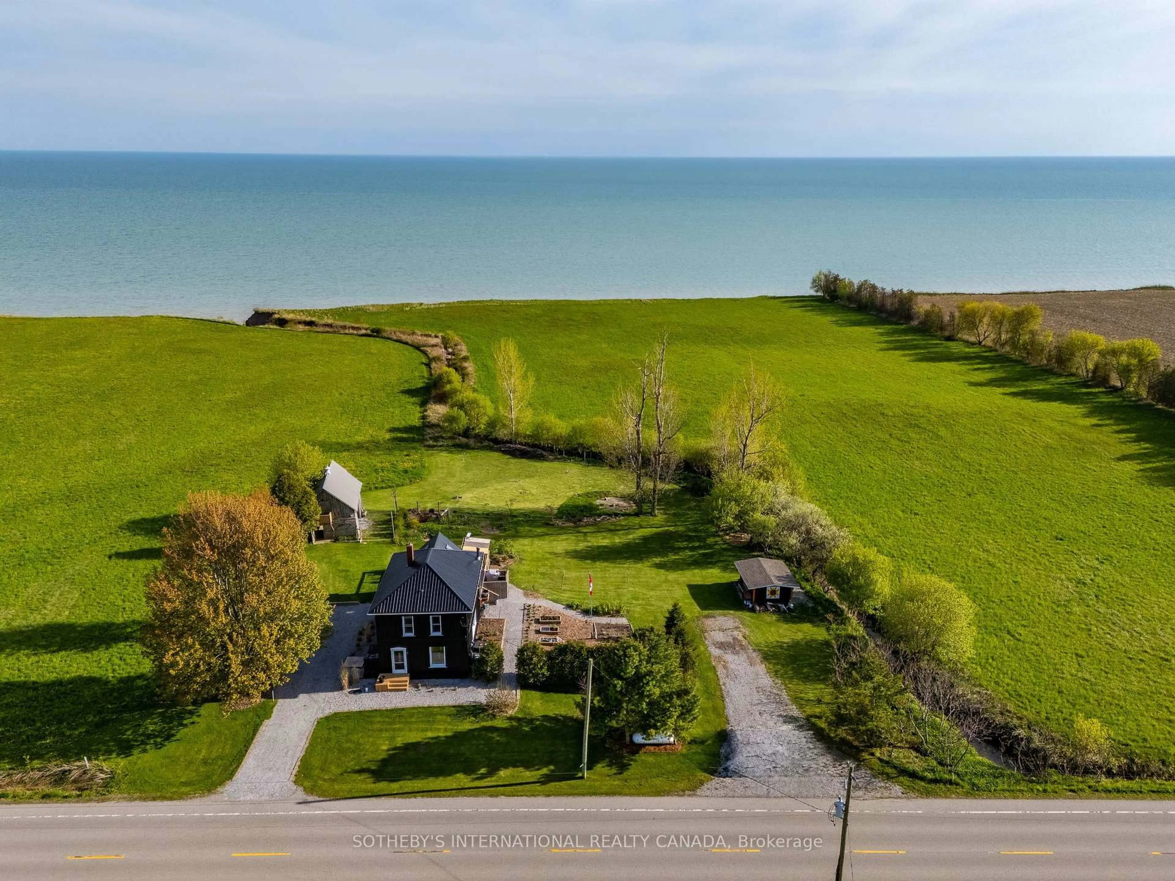 A pic from outside/outdoor area/front of a property/back of a property/a pic from drone, water/lake/river/ocean view for 1698 Lakeshore Rd, Norfolk Ontario N0E 1M0