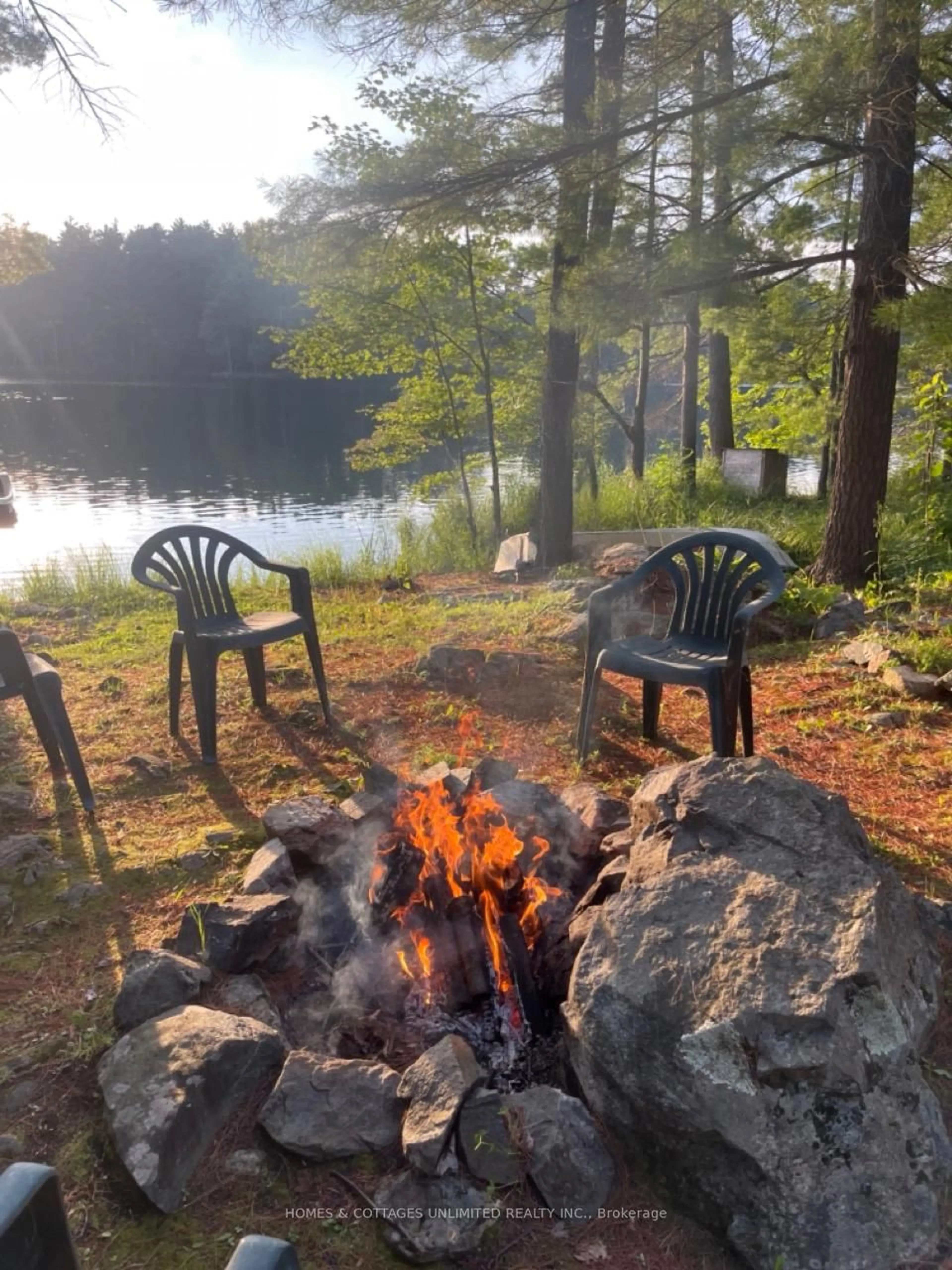 Patio, water/lake/river/ocean view for 12 Stone Hill Junction Rd, Greater Madawaska Ontario K0H 0G0