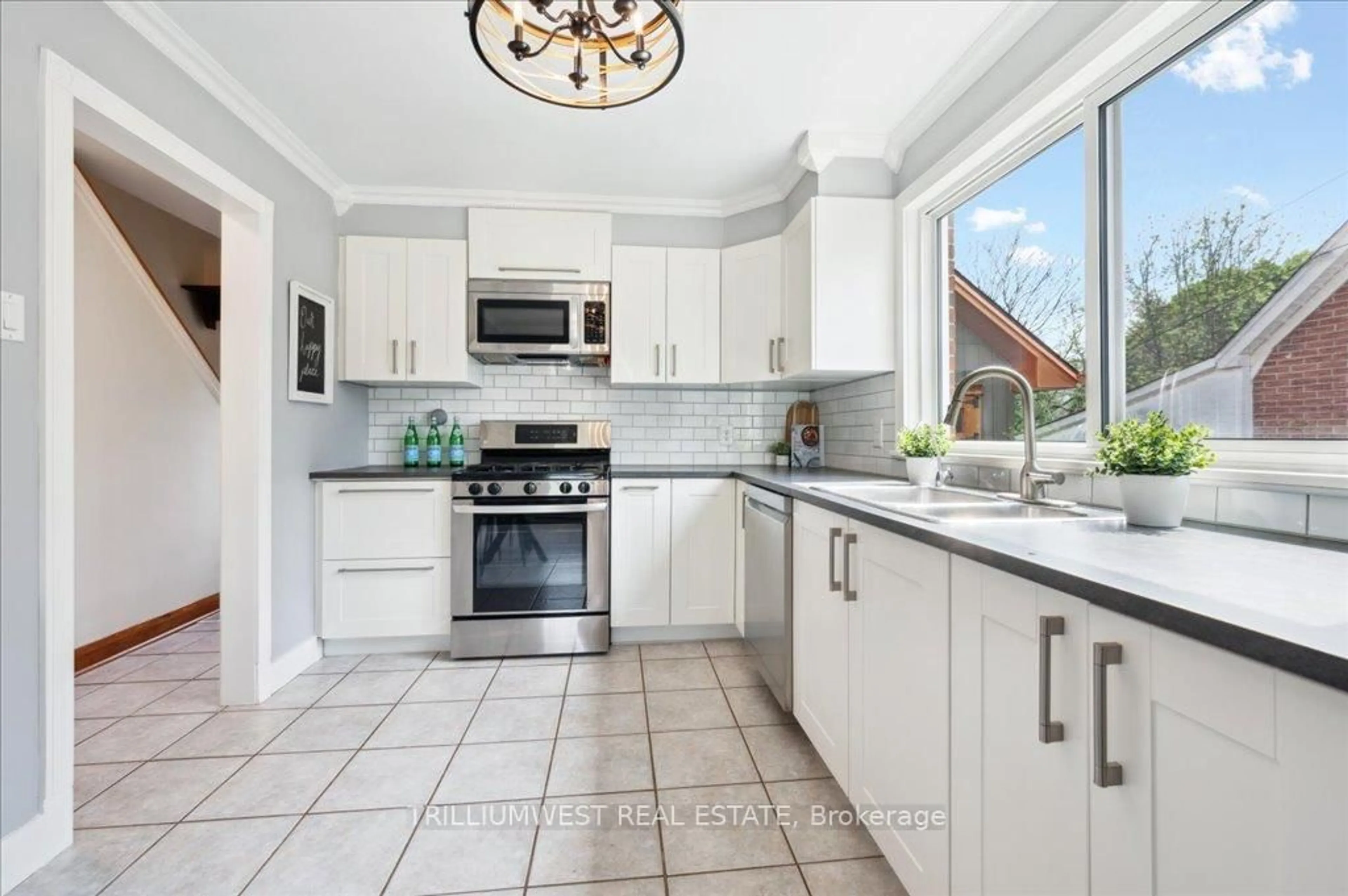 Contemporary kitchen, ceramic/tile floor for 539 Guelph St, Kitchener Ontario N2H 5Y2