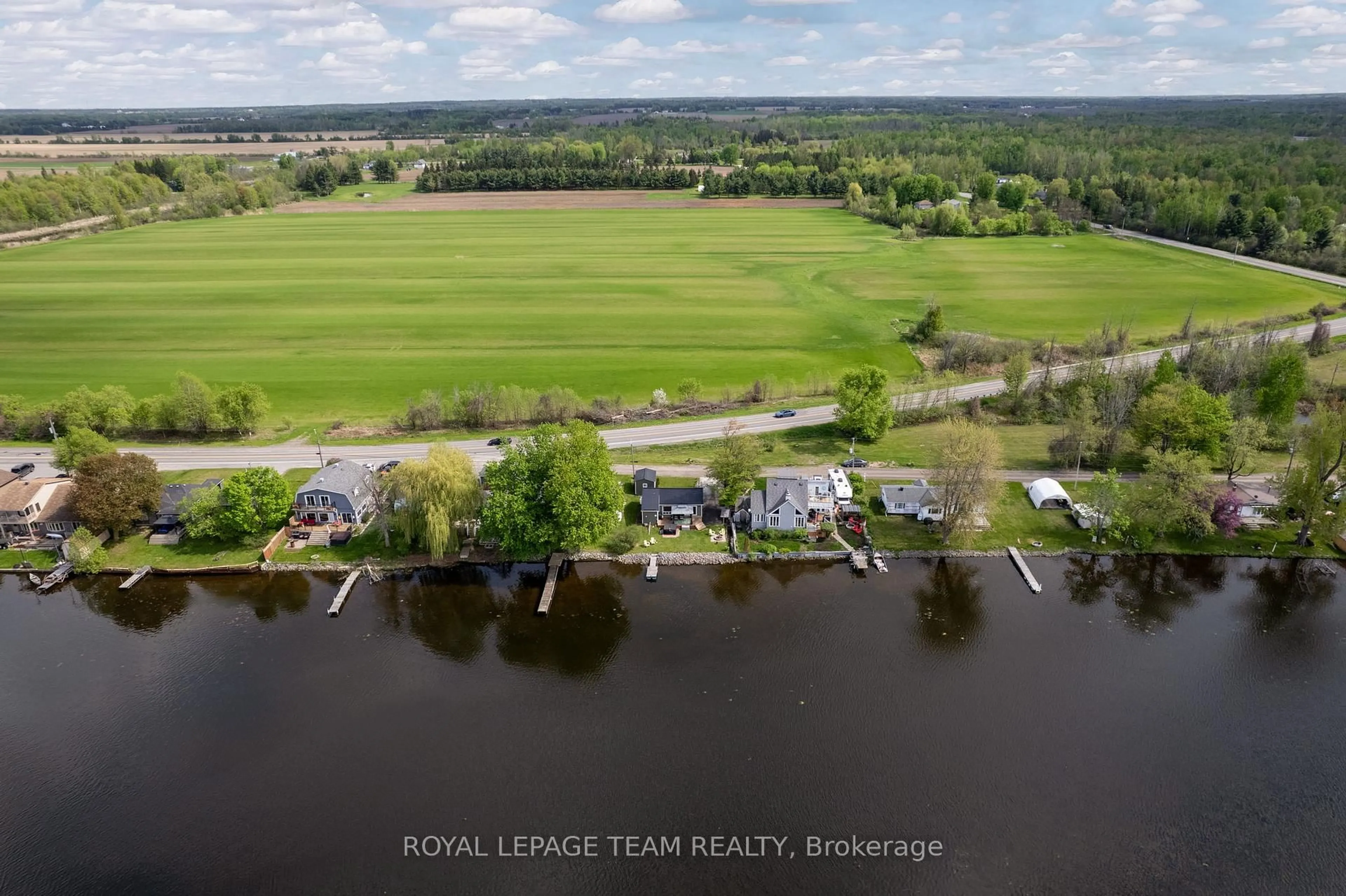A pic from outside/outdoor area/front of a property/back of a property/a pic from drone, water/lake/river/ocean view for 3872 Lannin Lane, North Grenville Ontario K0G 1J0